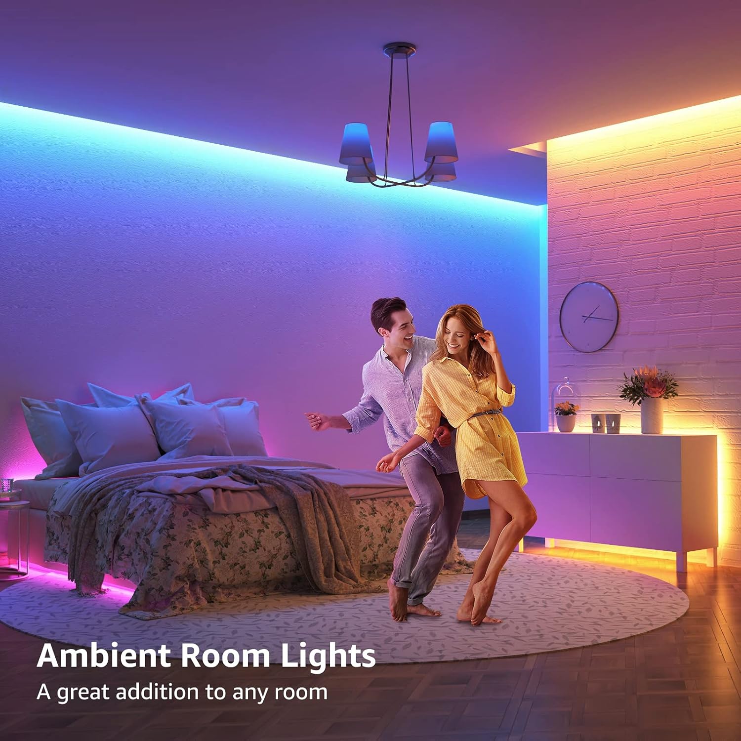 Lepro 10M LED Strip Lights with Remote, Dimmable, RGB Colour Changing, Stick-on LED Lights for Bedroom, Kitchen, Room Decoration (2 x 5M, 300 Bright 5050 LEDs) - Image 7