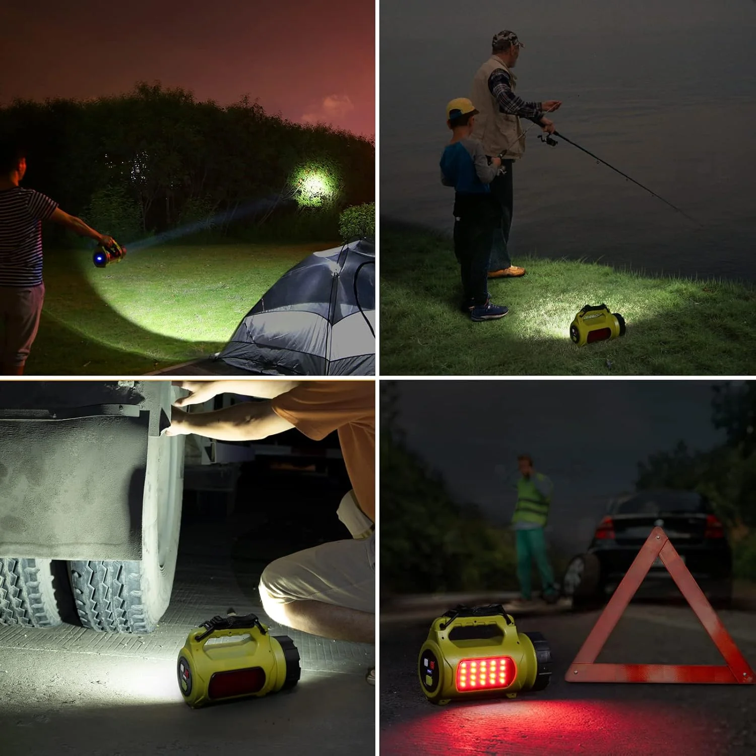 LE Rechargeable Camping Lantern, 1000 Lumen Bright LED Torch Rechargeable, 5 Modes Outdoor Searchlight with 3600mAh Power Bank, Portable Work Light for Hiking, Fishing, Power Cuts, Emergency and More - Image 4