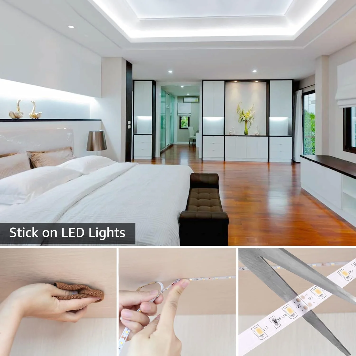 Lepro 5M LED Strip Lights, Cool White 6000K, 300 LEDs, 2300lm Bright Daylight LED Tape for Kitchen Cabinet Bar Van TV Mirror and More (12V Power Supply Not Included) - Image 3