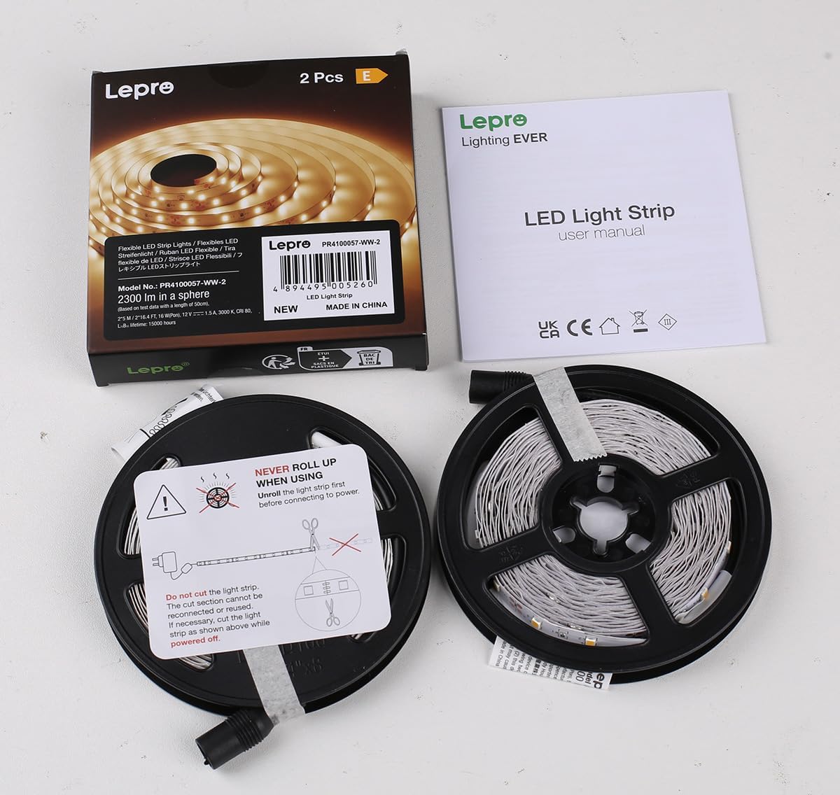 Lepro Warm White LED Strip Lights 10M (2x5M), 2x2300lm, 3000K Flexible Lightstrip for Kitchen, Cabinet, Mirror, Door and More (12V Power Supply Required) - Image 4