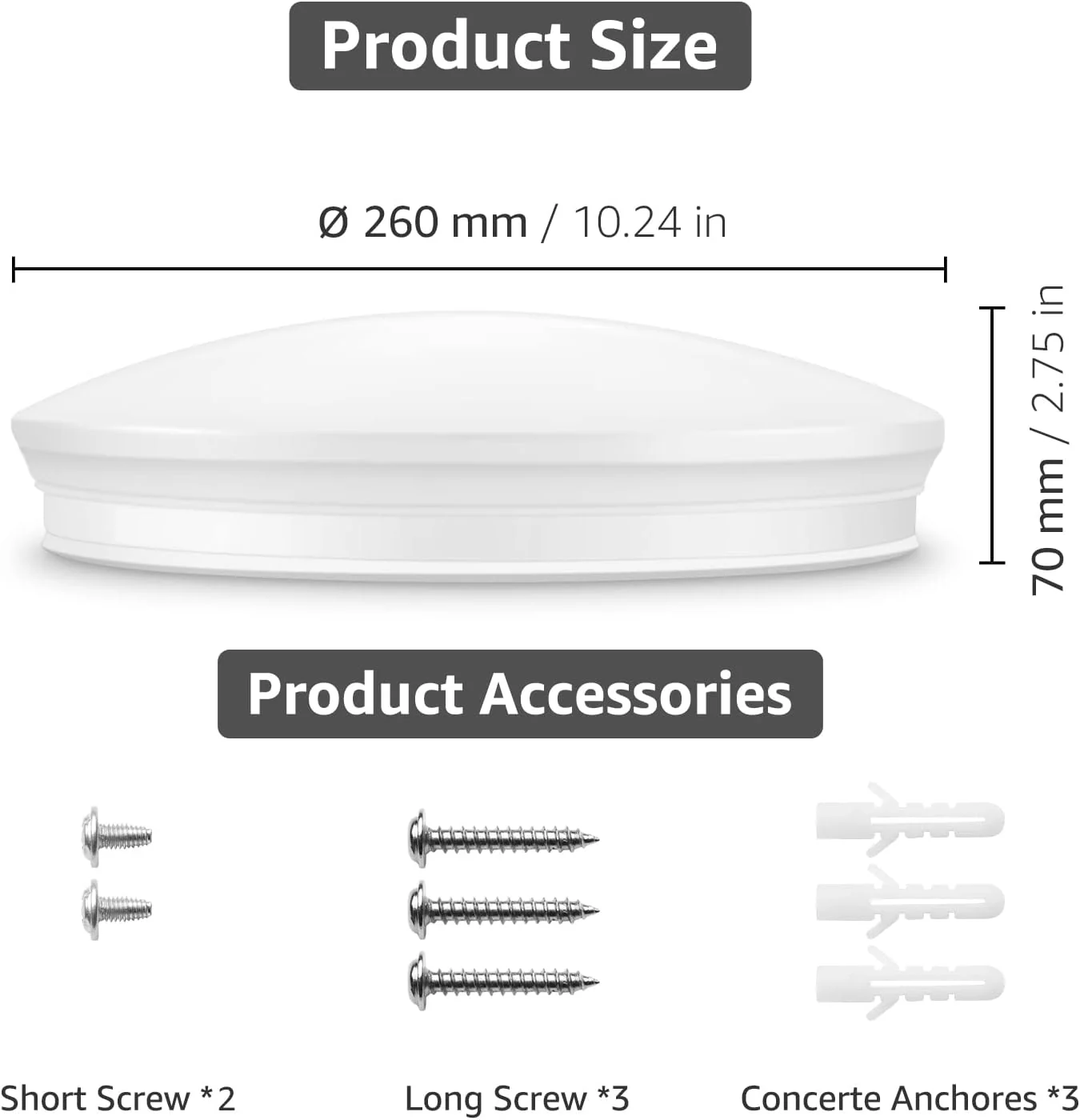 Lepro Ceiling Lights, 12W 1150 Lumen, 3000K Warm White, Flush Ceiling Lighting Fitting for Kitchen, Bedroom, Cloakroom, Porch, Hall, Lounge, Utility Room and More, φ26cm Round - Image 8