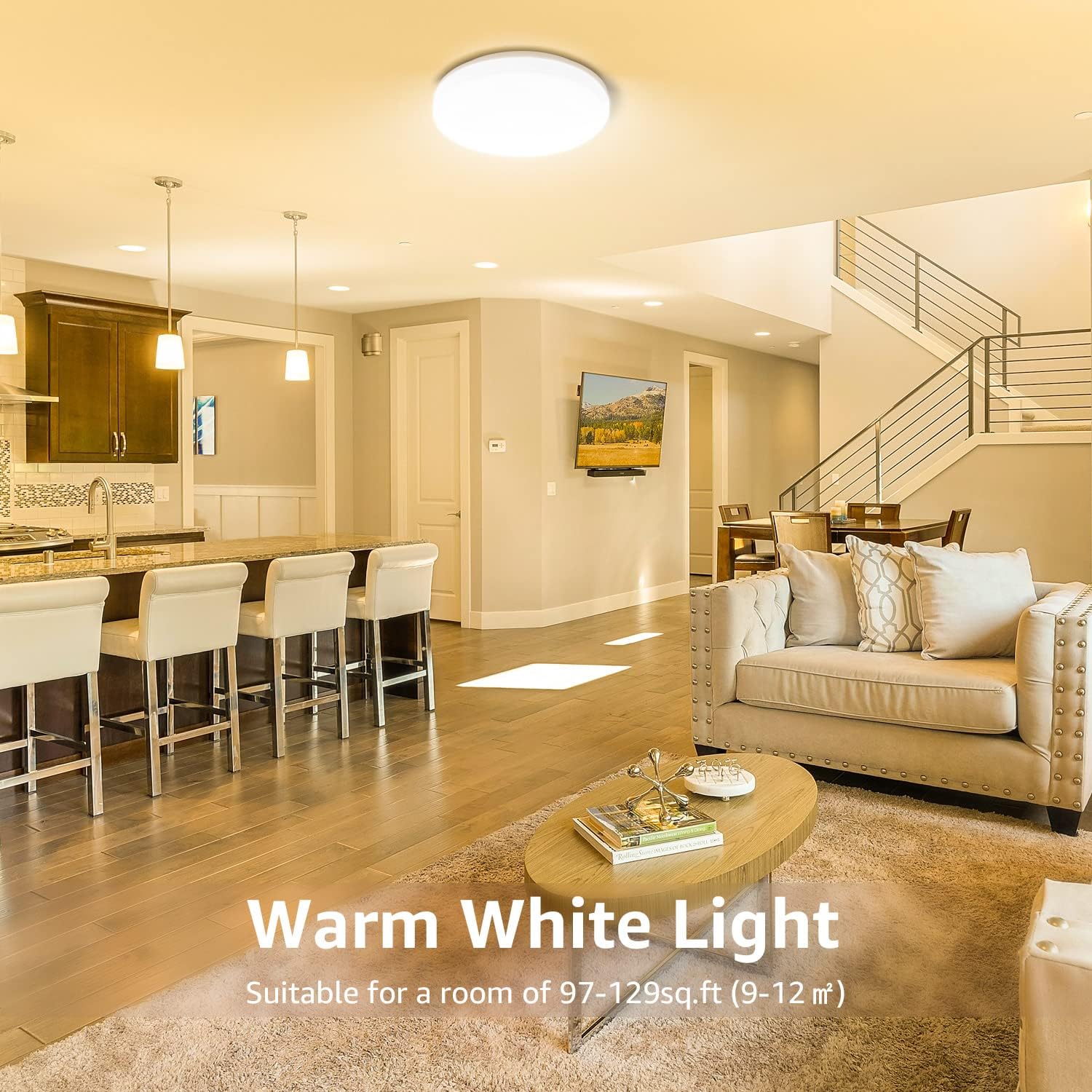 Lepro Bathroom Light Warm White, 15W 1500 Lumen Waterproof Ceiling Lights, 3000K, IP54, 100W Equivalent, Small, Modern, Round Ceiling Light for Kitchen, Toilet, Porch, Bedroom, Utility Room and More - Image 5