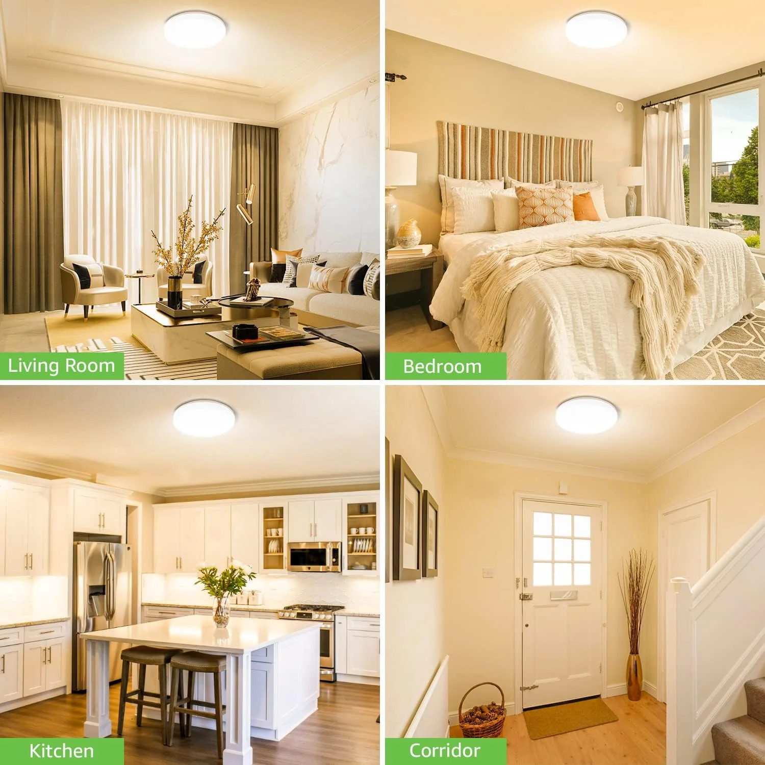 Lepro Bathroom Light Warm White, 15W 1500 Lumen Waterproof Ceiling Lights, 3000K, IP54, 100W Equivalent, Small, Modern, Round Ceiling Light for Kitchen, Toilet, Porch, Bedroom, Utility Room and More - Image 7