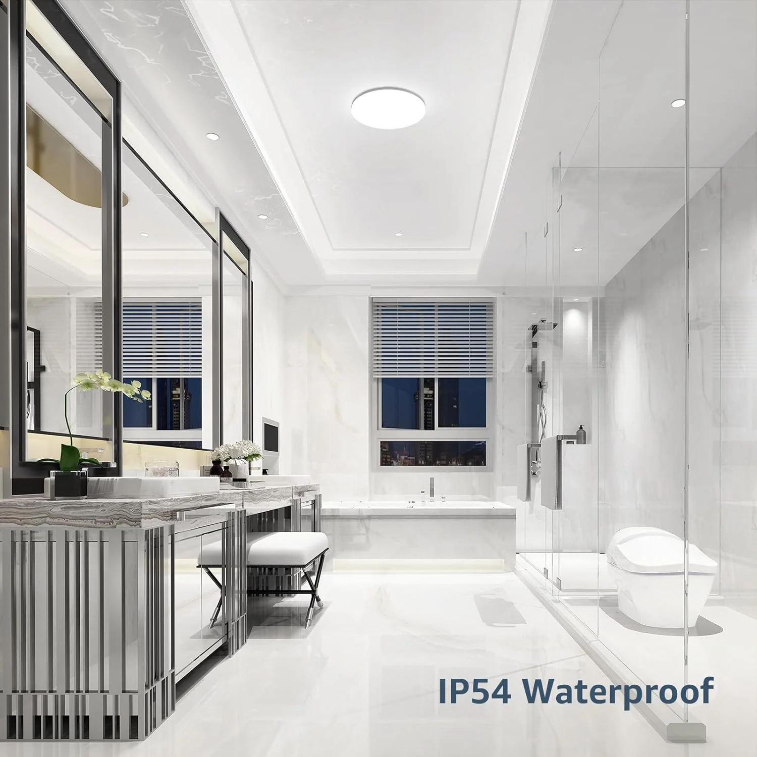Lepro Bathroom Light, 15W 1500lm Ceiling Lights, 100W Equivalent, Waterproof IP54, Small, Dome, Modern, Flush Ceiling Light for Kitchen, Bulkhead, Toilet, Porch, Bedroom, Utility Room and More - Image 4