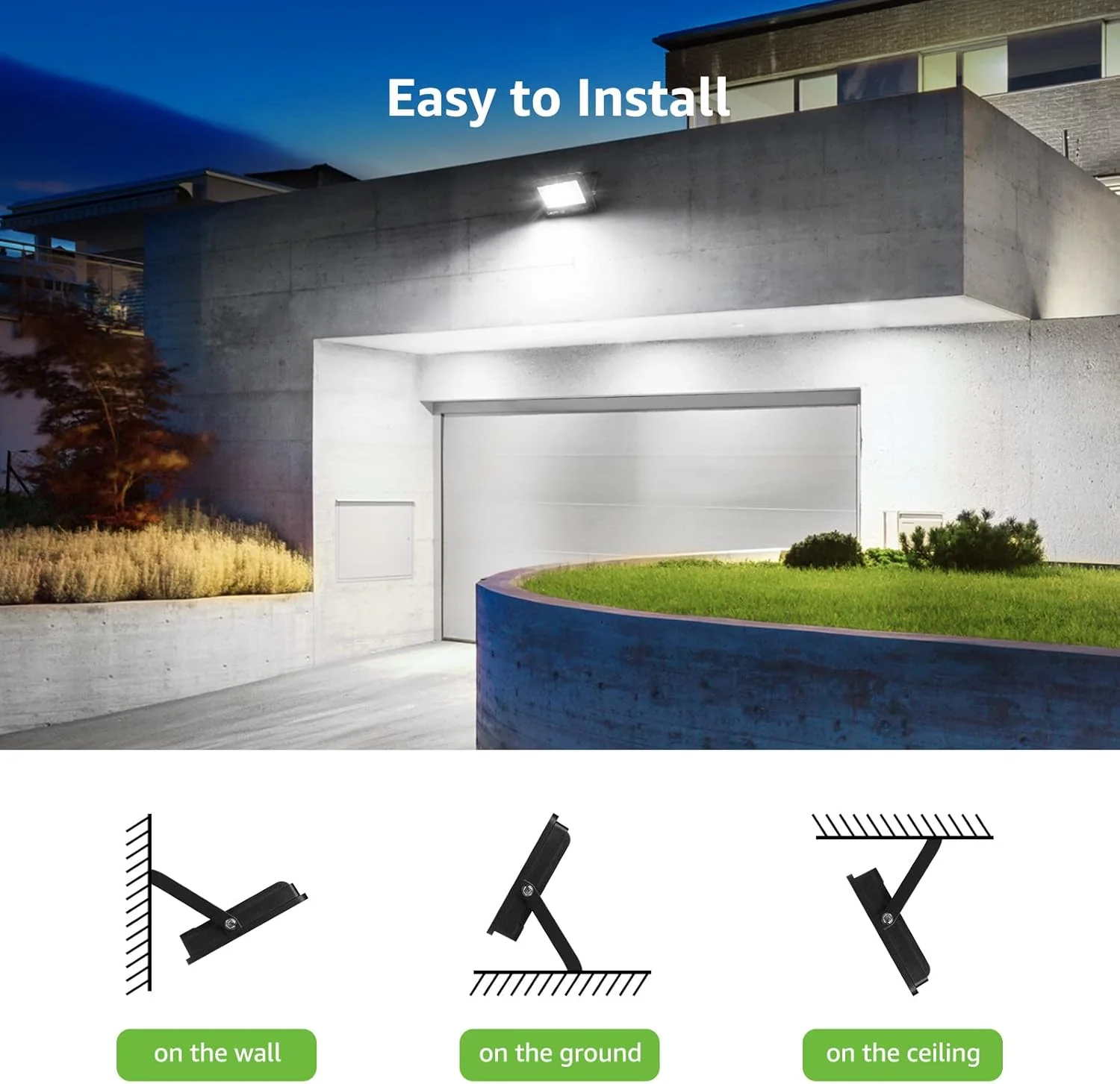 Lepro 20W LED Floodlight Outdoor, 1700LM LED Security Lights, Waterproof IP65, Daylight White LED Outdoor Lights for Garden, Backyard Pack of 2 [Without Sensor] - Image 7