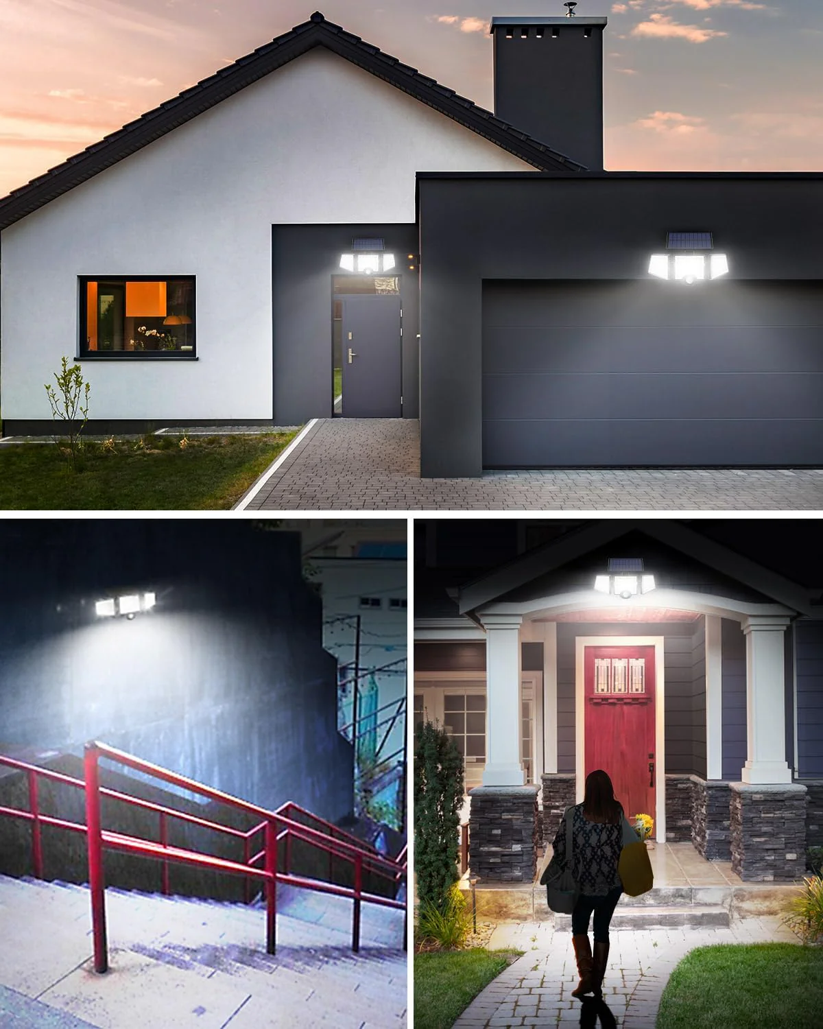 Lepro Solar Security Lights, 1200LM Solar Floodlights Motion Sensor with 360 Degree 3 Adjustable Heads, IP65 Waterproof, Wide Lighting Angle Solar Lights Outdoor for Yard Garage Pathway - Image 7