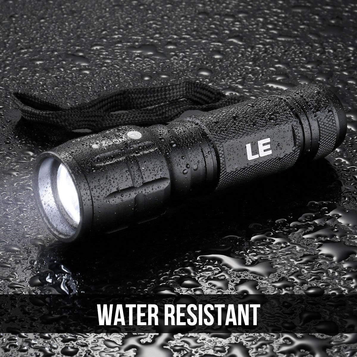 LE LED Torch, LE1000 Powerful Handheld Flashlight, Super Bright, Pocket Size, Lightweight, Suit for Camping, Cycling, Running, Dog Walking and More Outdoor Use, 6 AAA Batteries Included, Pack of 2 - Image 6
