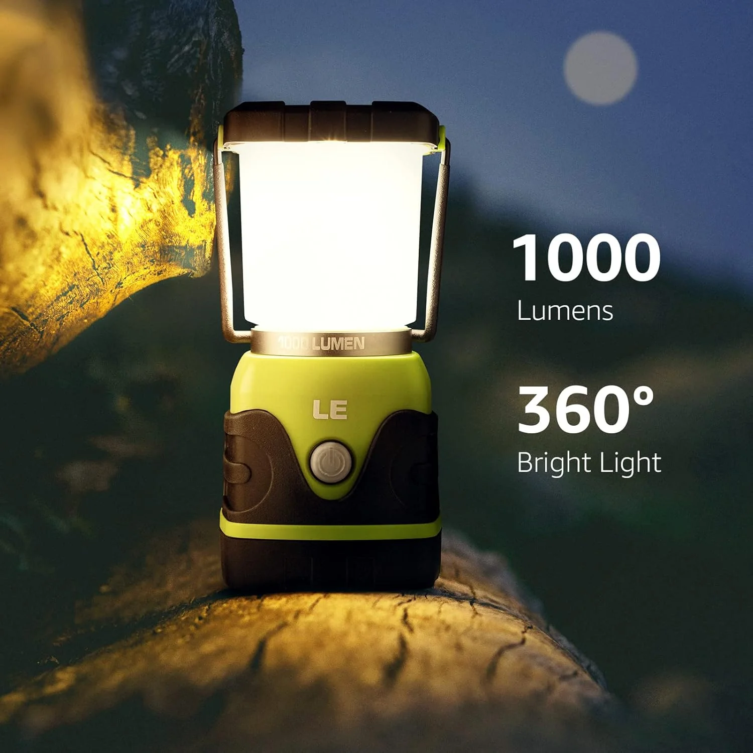 LE Camping Lantern, 1000 Lumen Camping Lights Battery Powered, Dimmable Warm to Cool White Modes, Tent Lights with Long Battery Life, Camping Accessories for Outdoors and Emergency, Pack of 2 - Image 3