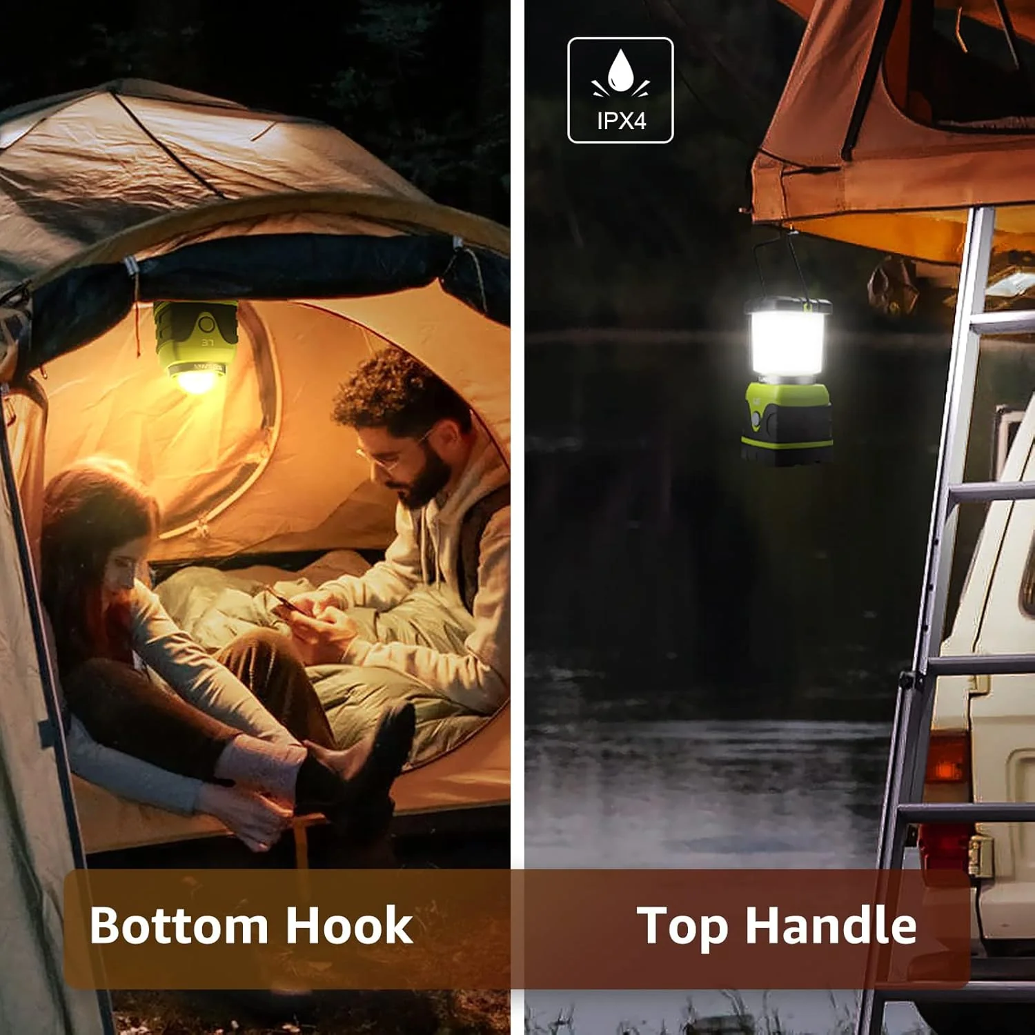 LE Camping Lantern, 1000 Lumen Camping Lights Battery Powered, Dimmable Warm to Cool White Modes, Tent Lights with Long Battery Life, Camping Accessories for Outdoors and Emergency, Pack of 2 - Image 5