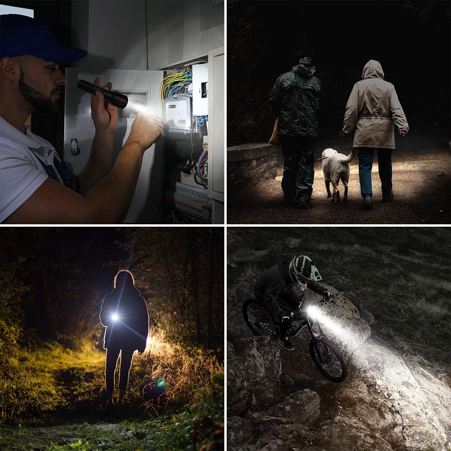 Lepro 2 Pack LED Torch Super Bright, LE2000 Powerful Flashlight, Powered by AAA Battery, Water Resistant, 5 Modes, Zoomable, Pocket Size, Lightweight, for Camping, Run, Dog Walking, Fathers Day Gift - Image 7