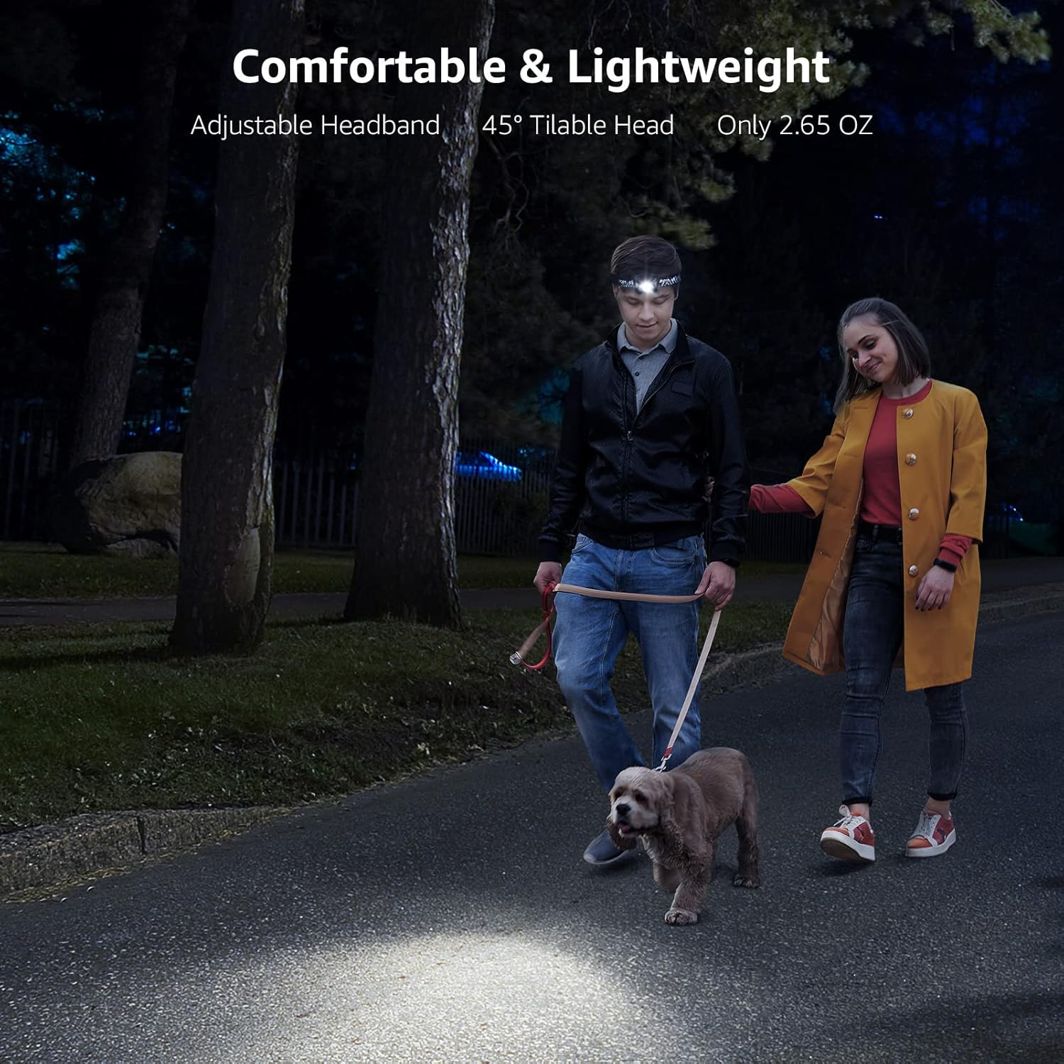 Lepro Head Torch Rechargeable, [2 Pack] 2000L Waterproof LED Headlamp with Red Warning Lights, 6 Lighting Modes, Long Runtime, Lightweight Headlight for Kids & Adults for Running Fishing Camping - Image 5
