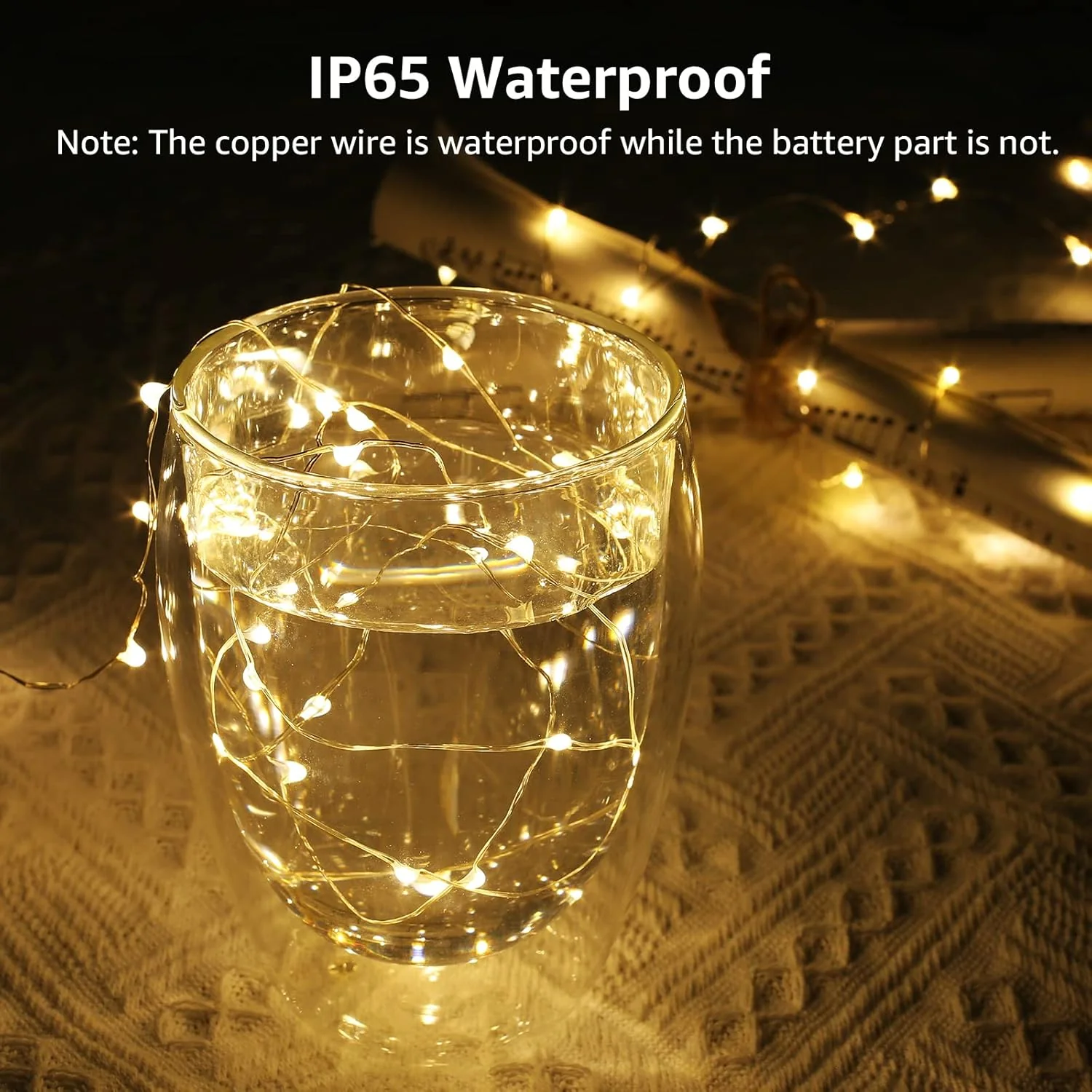 LE Battery Fairy Lights, 1M 20 LED Small Fairy Lights, Warm White Christmas Lights, Battery Powered Mini Copper Wire Lights for Halloween, Christmas Tree, Party, Table Decorations, Pack of 8 - Image 4