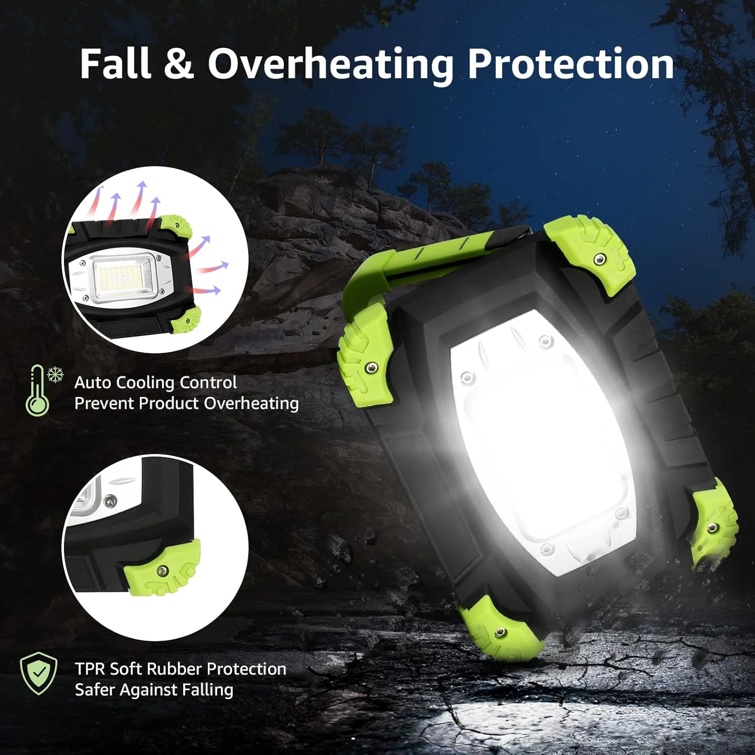 Lepro Work Lights Portable Rechargeable, 2000lm Camping Light Rechargeable, 5 Modes Emergency Lights for Power Cuts, 5200mAh Power Bank, Rechargeable Work Light, Suit as Fathers Day Gifts - Image 4