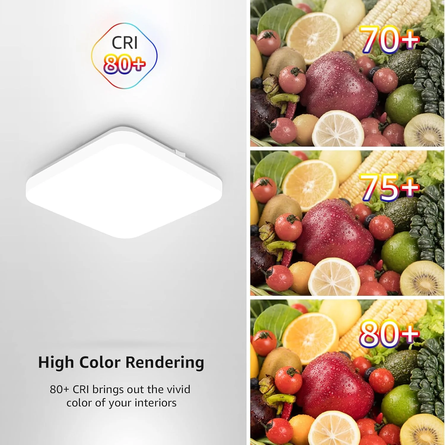 Lepro Ceiling Lights 24W, 2400lm Super Bright Square LED Ceiling Light, Daylight White 5000K, IP44 Waterproof Bathroom Light, for Office, Living Room, Bedroom, Kitchen, Hallway, Porch - Image 4