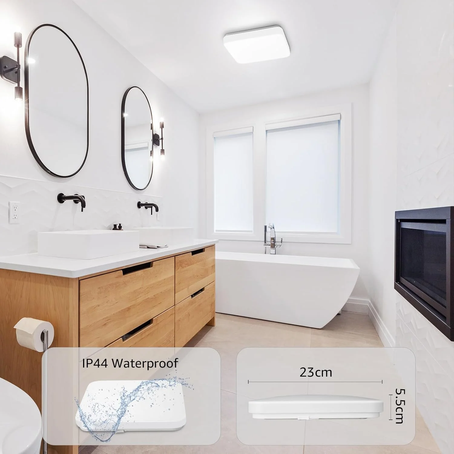 Lepro Ceiling Lights 24W, 2400lm Super Bright Square LED Ceiling Light, Daylight White 5000K, IP44 Waterproof Bathroom Light, for Office, Living Room, Bedroom, Kitchen, Hallway, Porch - Image 5