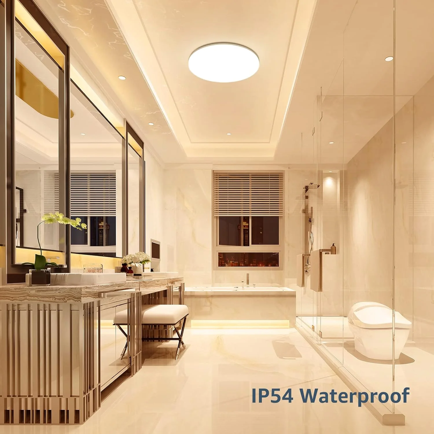 Lepro 24W LED Ceiling Light, Waterproof IP54, Warm White 3000K, 200W Incandescent Bulb Equivalent, 2400lm Flush Mount Lighting Fitting for Bathroom, Bedroom, Kitchen, Hallway and More Ø28cm - Image 5