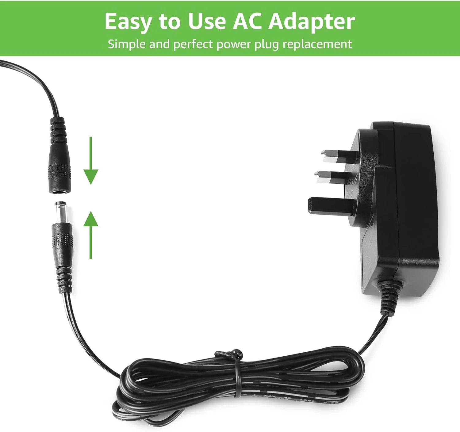 LE 12V 2A Power Supply for LED Strip Lights, AC 100-240V Mains to DC 12V Converter Adapter Driver Transformer, 24W UK Plug with 1.5M Cable, 5.5mm x 2.1mm Jack, GS TUV Approved - Image 5