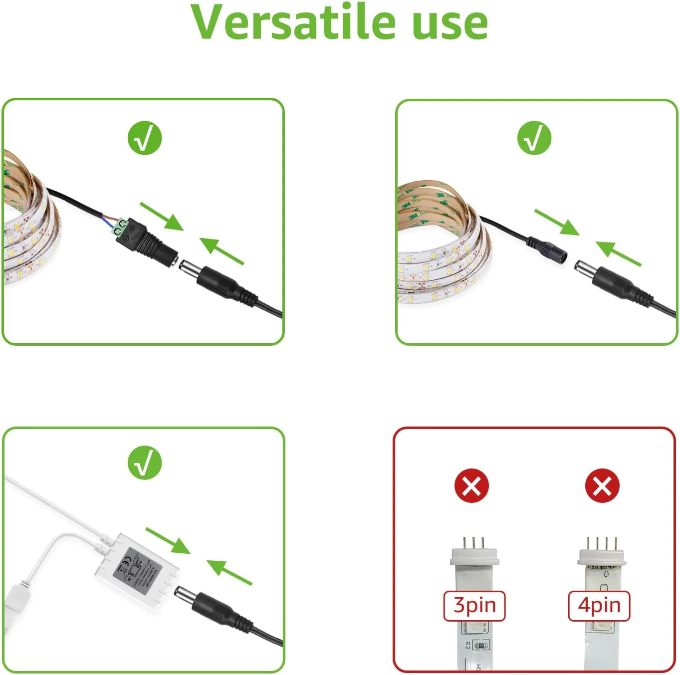 LE 12V 2A Power Supply for LED Strip Lights, AC 100-240V Mains to DC 12V Converter Adapter Driver Transformer, 24W UK Plug with 1.5M Cable, 5.5mm x 2.1mm Jack, GS TUV Approved - Image 8