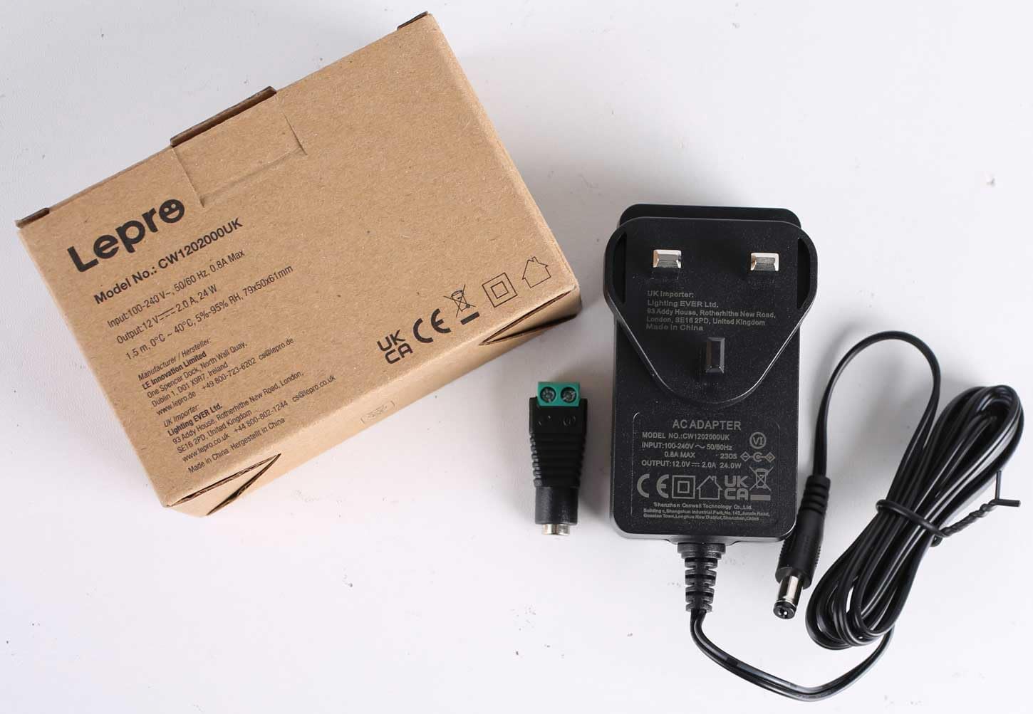 LE 12V 2A Power Supply for LED Strip Lights, AC 100-240V Mains to DC 12V Converter Adapter Driver Transformer, 24W UK Plug with 1.5M Cable, 5.5mm x 2.1mm Jack, GS TUV Approved - Image 9