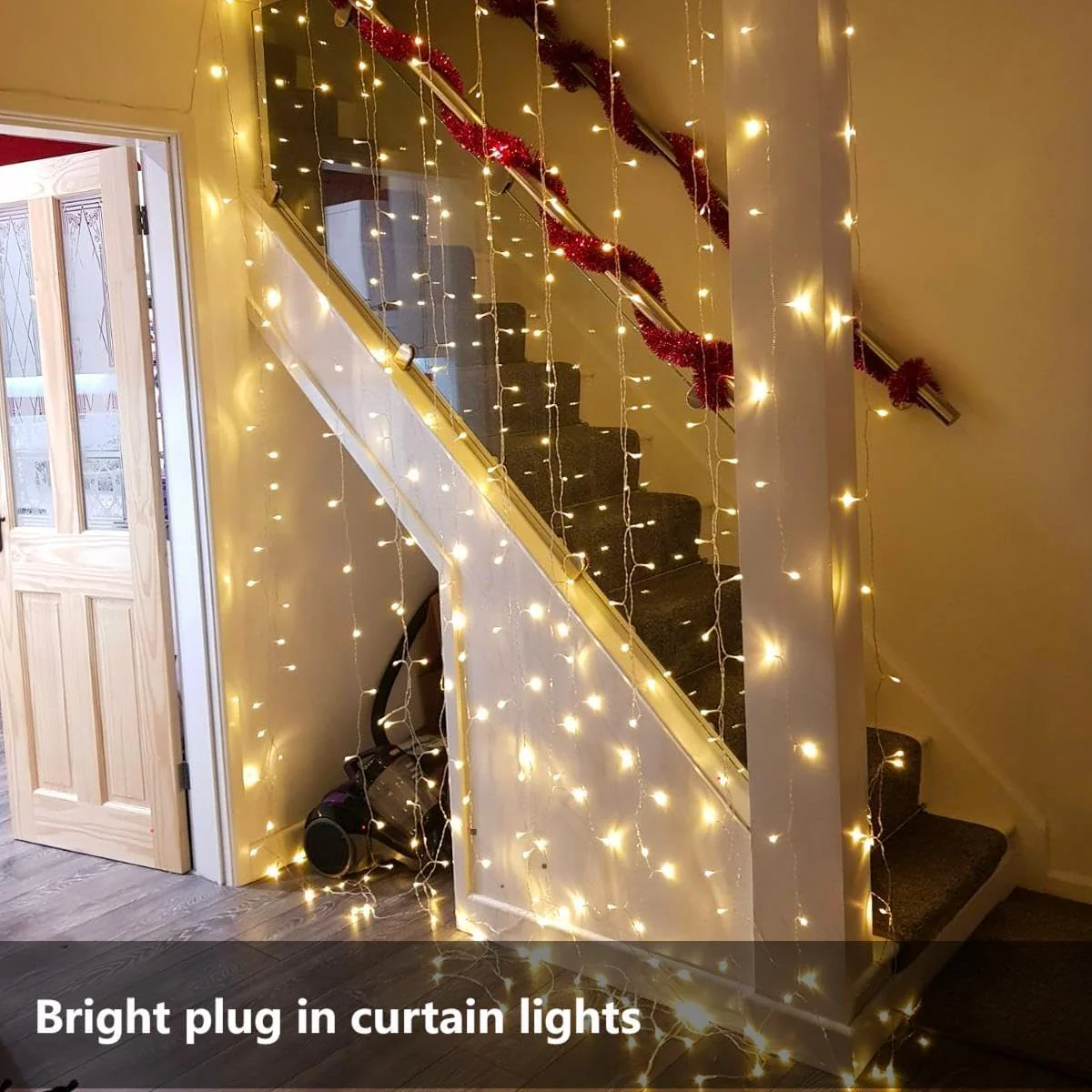 Lepro Curtain Lights Plug in, 3m x 3m 300 LED Warm White Curtain Fairy Lights, 8 Modes Fairy Lights Curtain Mains Powered for Birthday Decorations, Weeding, Party, Garden, Gazebo, Bedroom, Wall - Image 3