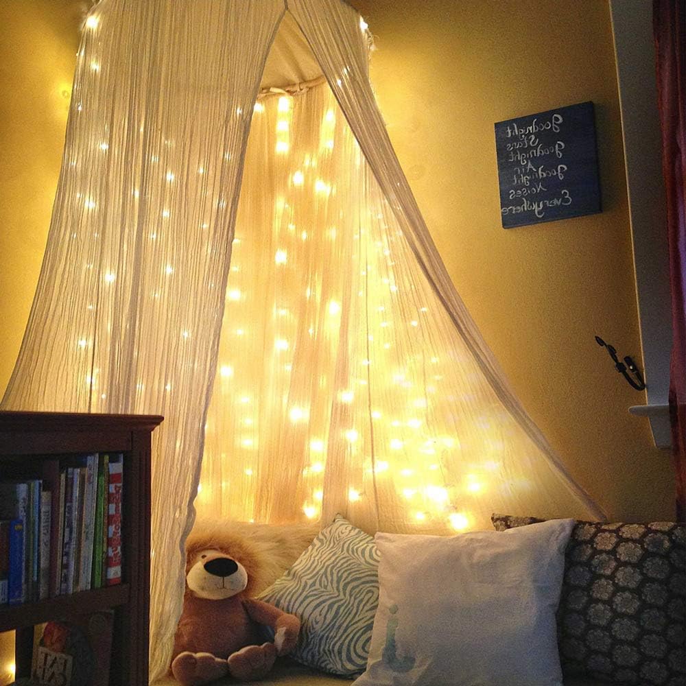 Lepro Curtain Lights Plug in, 3m x 3m 300 LED Warm White Curtain Fairy Lights, 8 Modes Fairy Lights Curtain Mains Powered for Birthday Decorations, Weeding, Party, Garden, Gazebo, Bedroom, Wall - Image 4