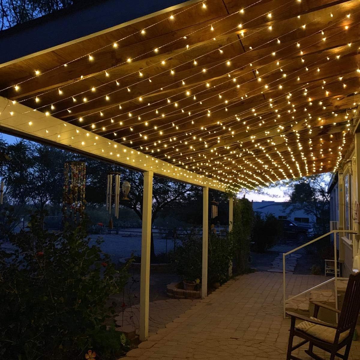 Lepro Curtain Lights Plug in, 3m x 3m 300 LED Warm White Curtain Fairy Lights, 8 Modes Fairy Lights Curtain Mains Powered for Birthday Decorations, Weeding, Party, Garden, Gazebo, Bedroom, Wall - Image 9