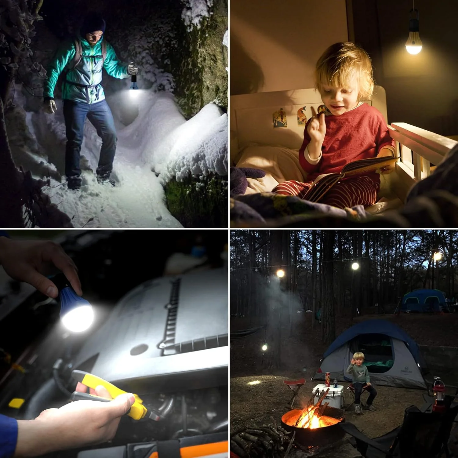 Lepro Camping Lights, Battery Powered Tent Lights, Warm White and Daylight Modes, Camping Accessories, Hanging Camping Lantern, Battery Lights for Power Cuts, Pack of 4 (AAA Battery Included) - Image 4