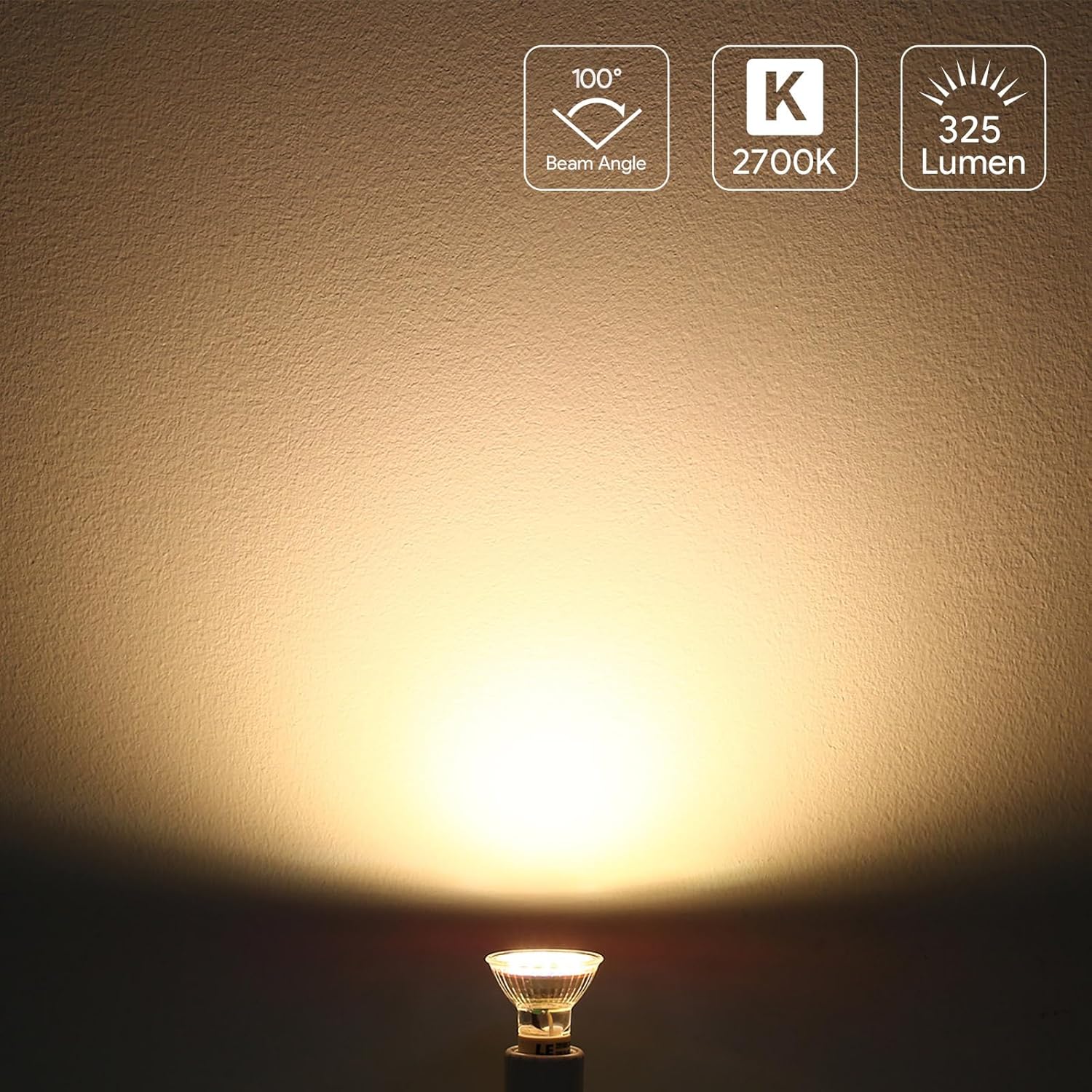 Lepro GU10 LED Bulbs Cool White 5000K, 50W Halogen Spotlight Equivalent, 4W 325lm Energy Saving GU10 LED Light Bulbs, 100° Wide Beam, Non-dimmable, Pack of 5 - Image 2