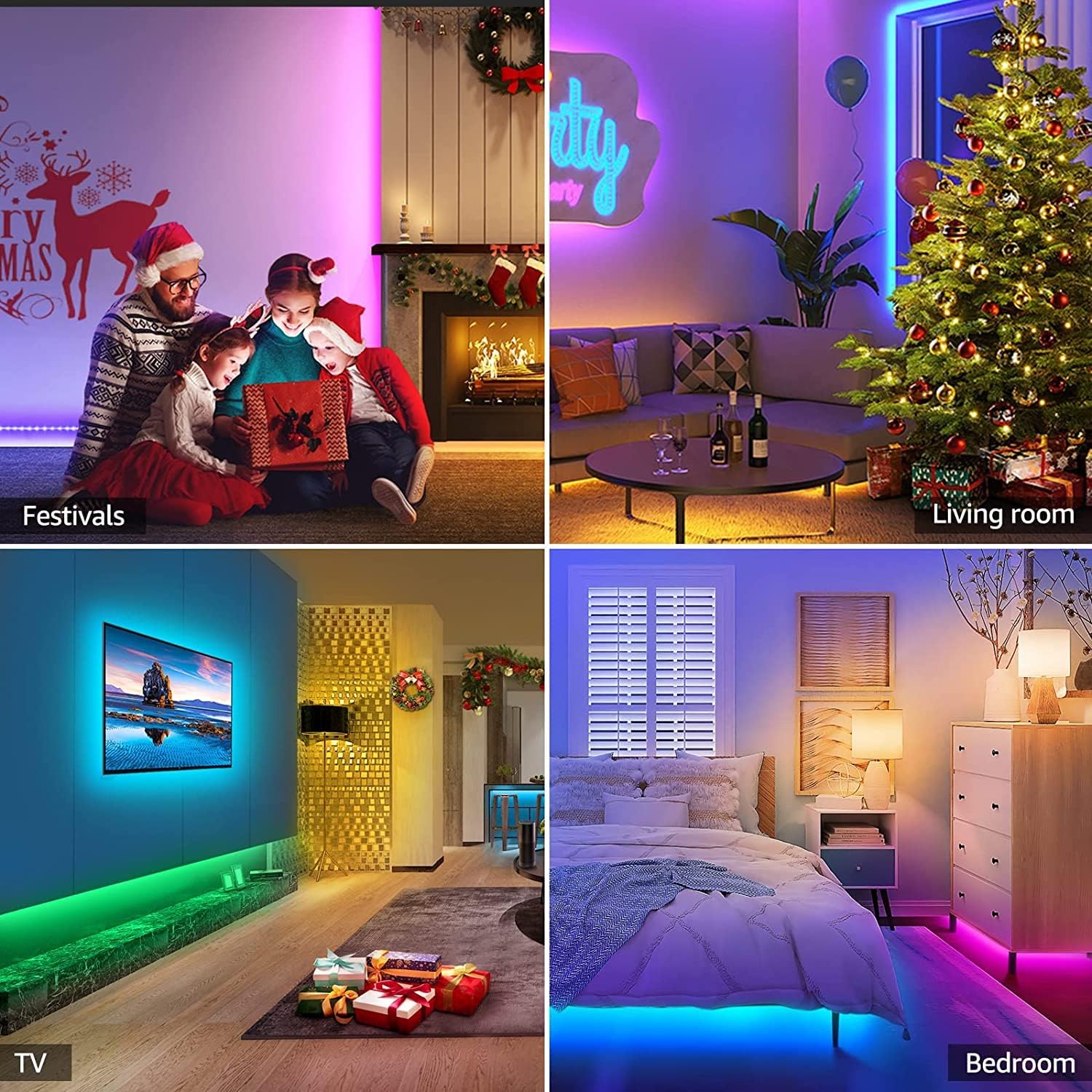 Lepro LED Strip Light 5M, Dimmable RGB LED Strips with Remote, Colour Changing Room Lights, Plug in LED Lights for Bedroom, Living Room, TV, Kitchen, Kids Room (5M, 150 Bright 5050 LEDs) - Image 8