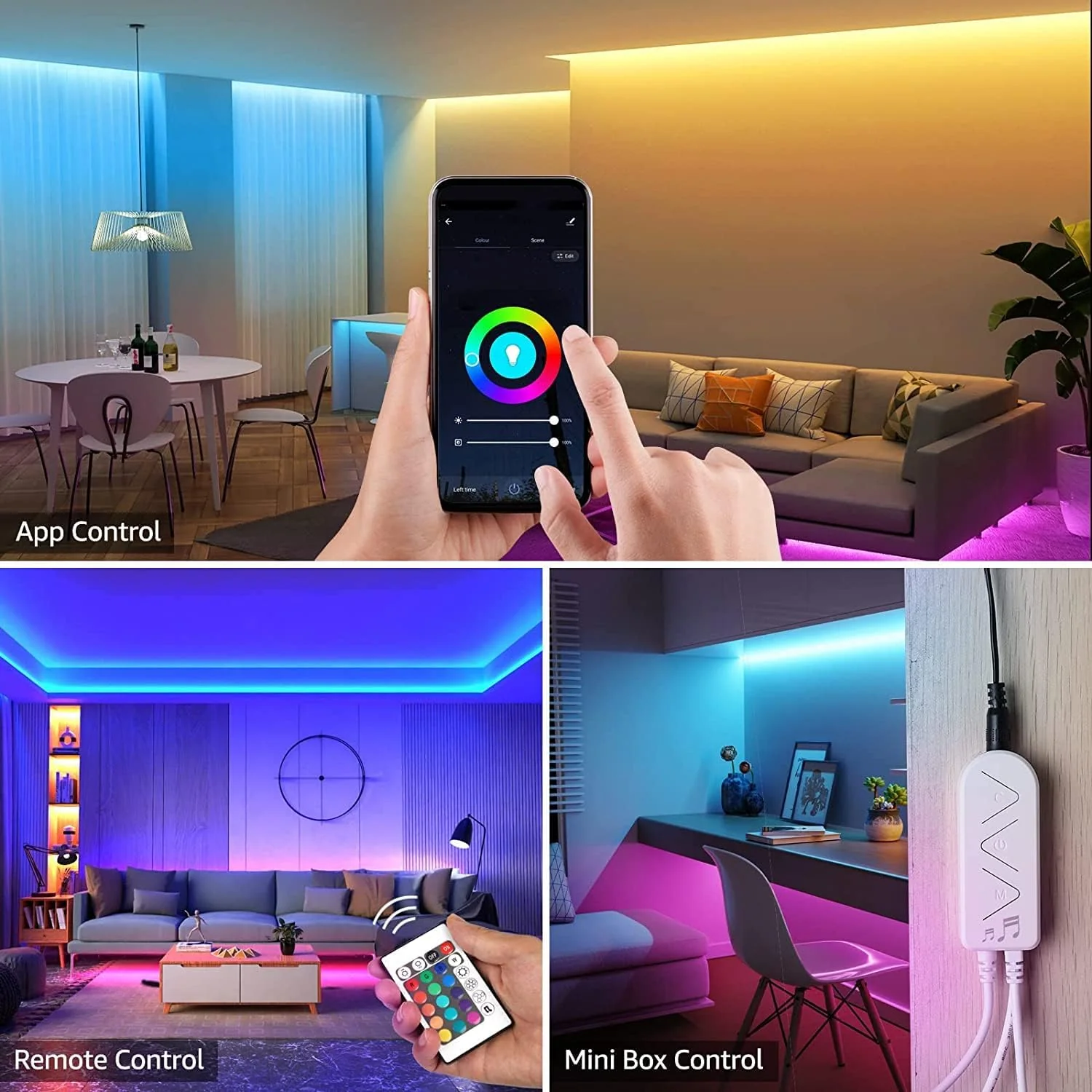 Lepro Smart RGB LED Strip Light 5M, Music Sync, Works with Alexa and Google Assistant, Smart Life App, Remote and Voice Control, Colour Changing LED Lights for Bedroom Party Home Decor - Image 4