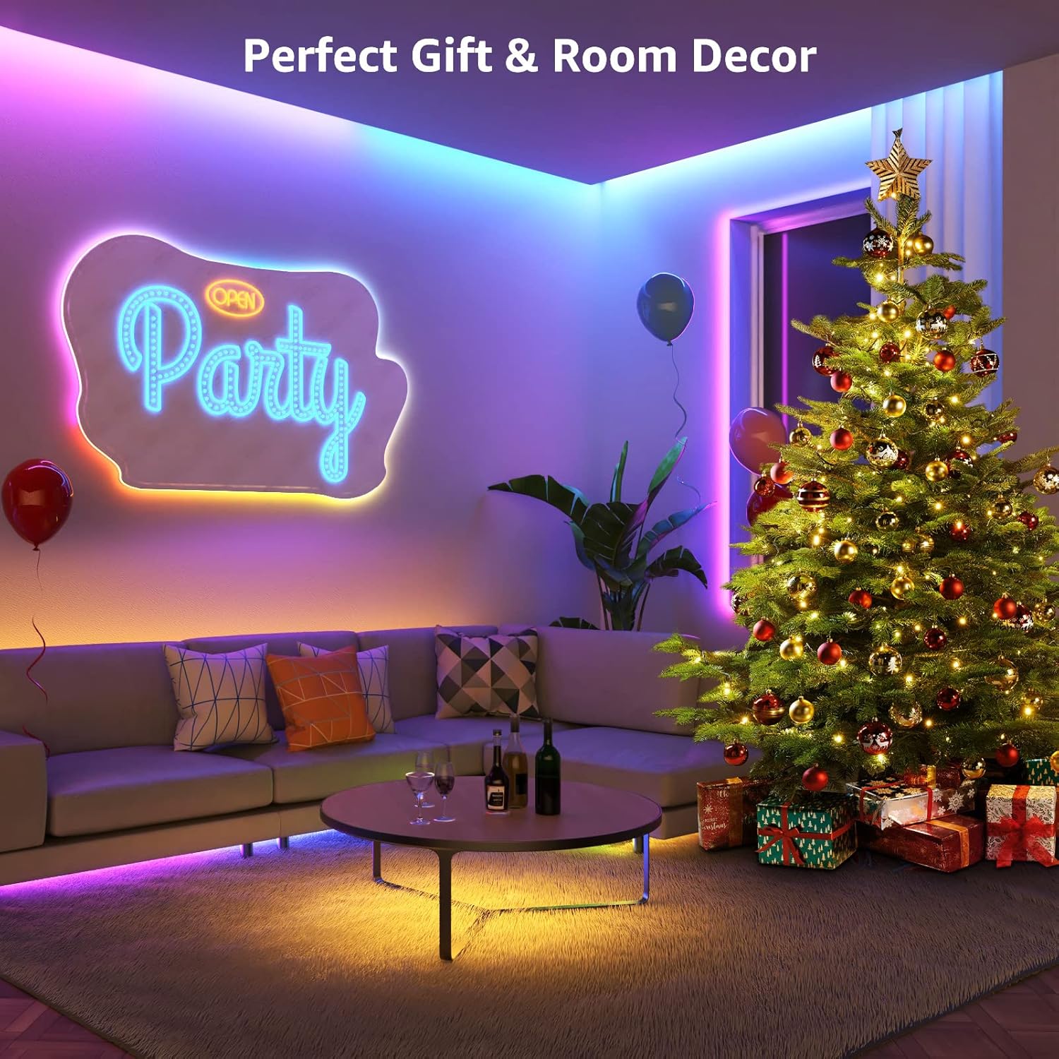 Lepro MagicColor LED Strip Light 5M 150 LEDs, Rainbow Chasing Lights, Music Sync, Multiple Colours on One Line, Remote Control LED Lights for Bedroom, Living Room, Bar, Gaming Time - Image 5