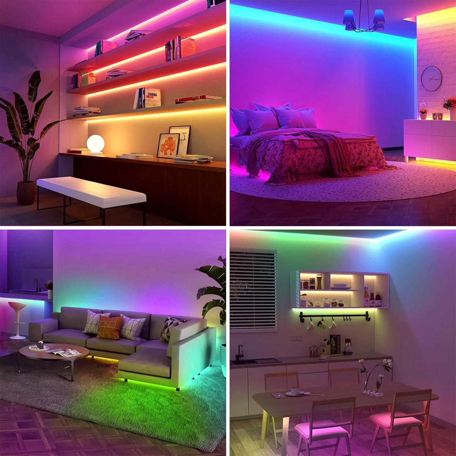 Lepro MagicColor LED Strip Light 5M 150 LEDs, Rainbow Chasing Lights, Music Sync, Multiple Colours on One Line, Remote Control LED Lights for Bedroom, Living Room, Bar, Gaming Time - Image 6