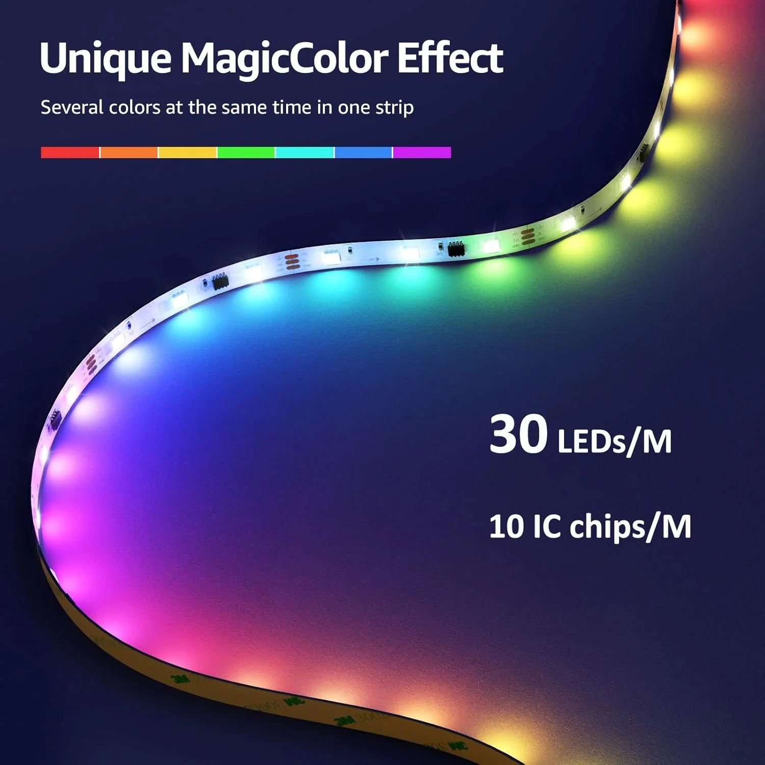 Lepro MagicColor LED Strip Light 5M 150 LEDs, Rainbow Chasing Lights, Music Sync, Multiple Colours on One Line, Remote Control LED Lights for Bedroom, Living Room, Bar, Gaming Time - Image 7