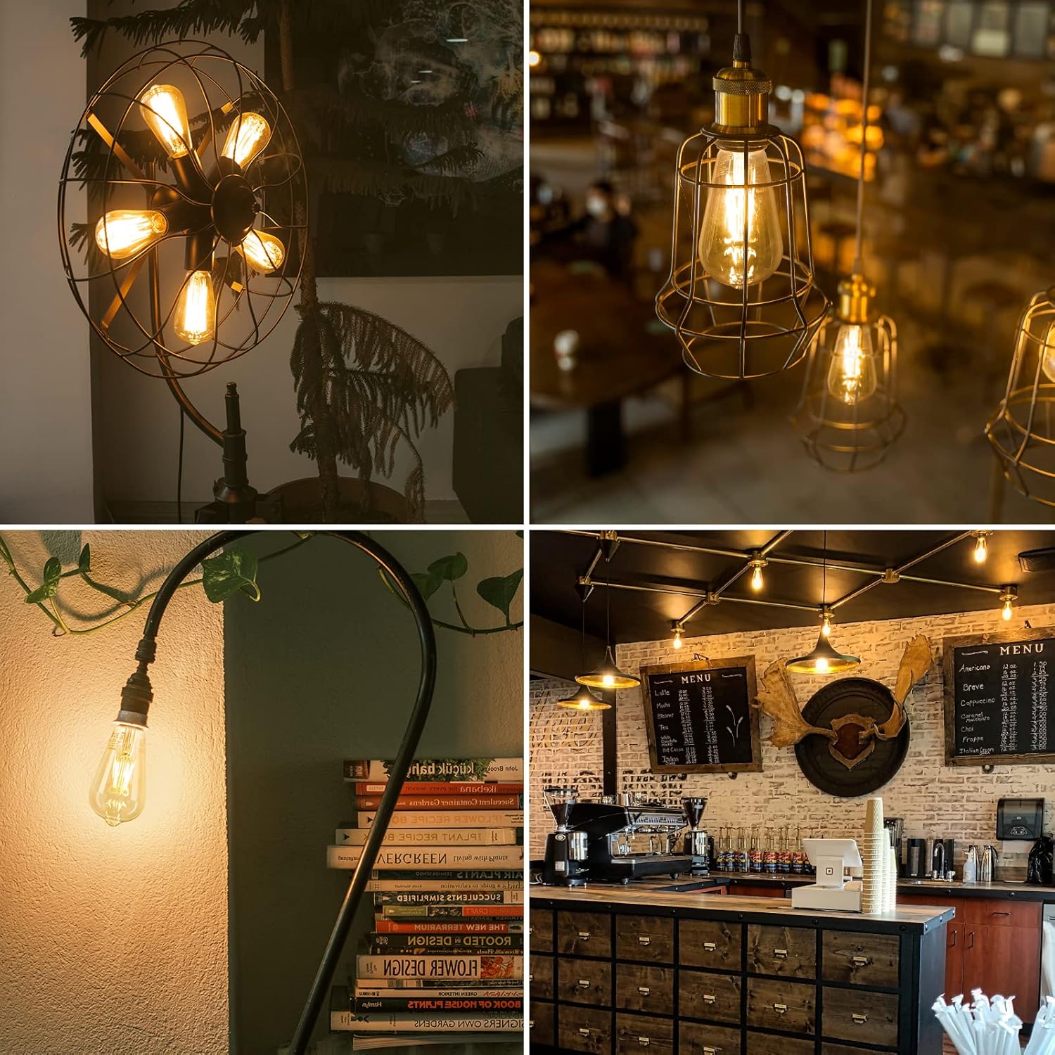 Lepro LED E27 Screw Bulb, ST64 E27 Vintage Light Bulbs, 4.8W 470lm, 40W Equivalent GLS Bulb, Warm White 2500K LED Filament Bulbs Edison Screw, Antique Style Retro Amber Glass, Non Dimmable, Pack of 6 - Image 3