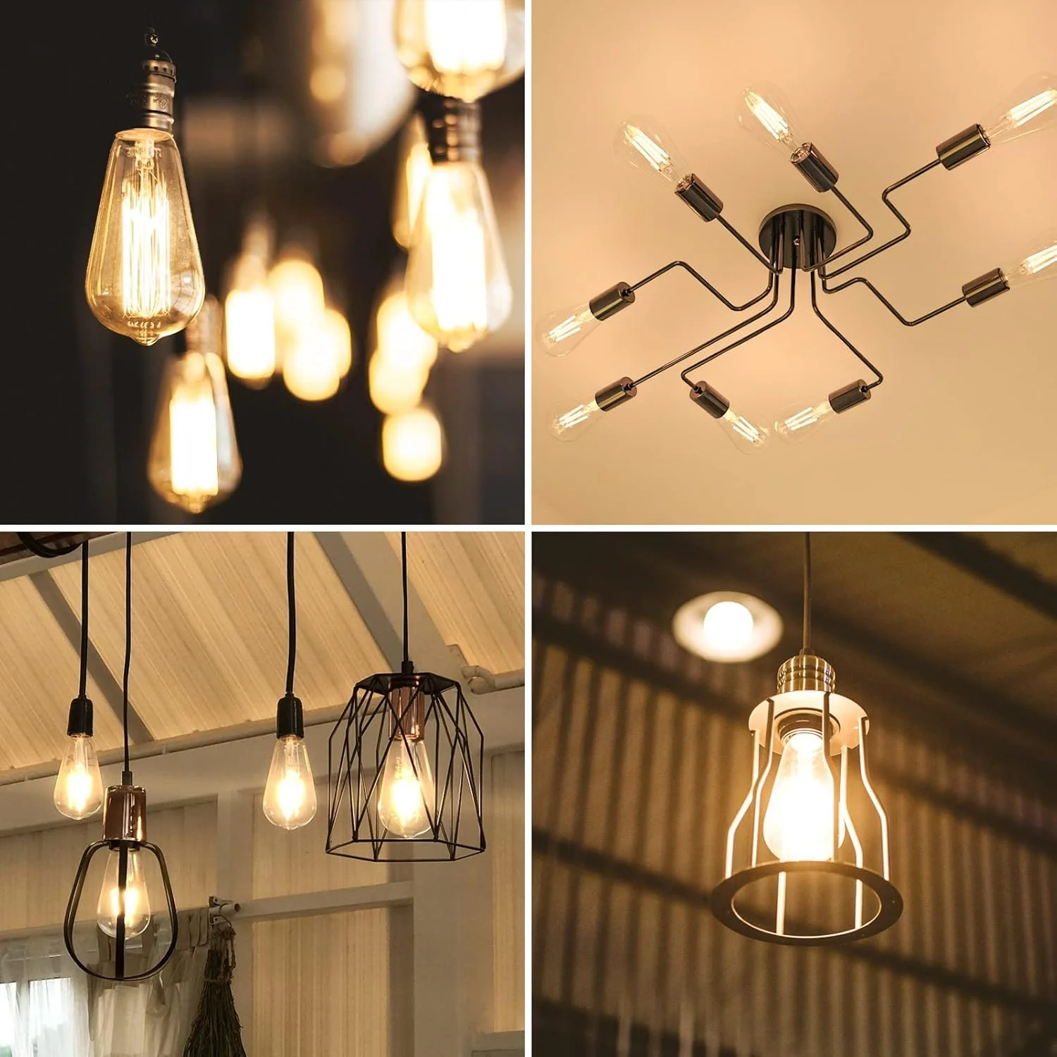 Lepro LED E27 Screw Bulb, ST64 E27 Vintage Light Bulbs, 4.8W 470lm, 40W Equivalent GLS Bulb, Warm White 2500K LED Filament Bulbs Edison Screw, Antique Style Retro Amber Glass, Non Dimmable, Pack of 6 - Image 7