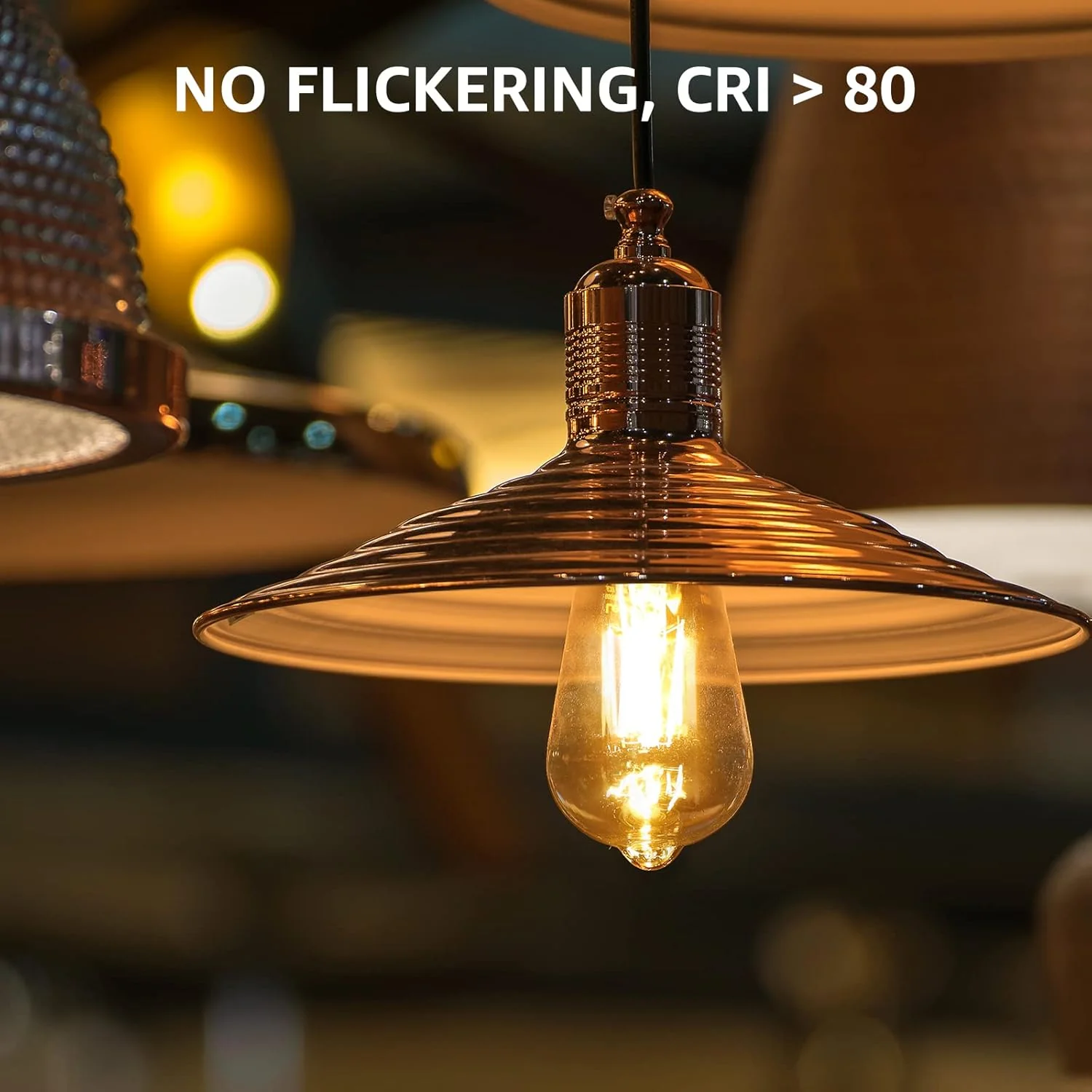 Lepro LED E27 Screw Bulb, ST64 E27 Vintage Light Bulbs, 4.8W 470lm, 40W Equivalent GLS Bulb, Warm White 2500K LED Filament Bulbs Edison Screw, Antique Style Retro Amber Glass, Non Dimmable, Pack of 6 - Image 8