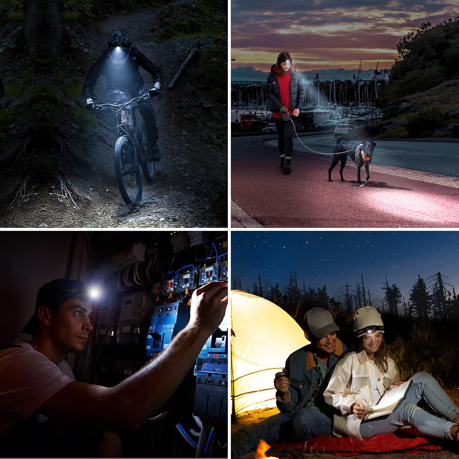 Lepro Head Torch Battery Powered, Lightweight LED Headlamp with 6 Lighting Modes, Waterproof, Super Bright Headlight for Cycling Running Camping for Kids Adults - Image 6