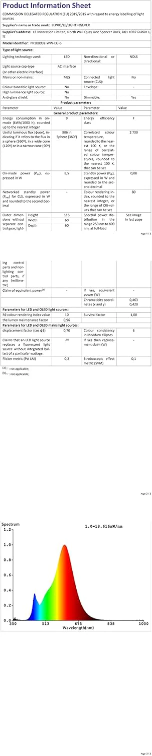 Lepro E27 Screw Bulb Dimmable, 8.5W Equivalent to 60W, Warm White 2700K E27 LED Bulbs, 806 Lumen Edison LED Light Bulb, Energy Saving E27 Bulbs for Lamp, Pack of 6 - Image 11