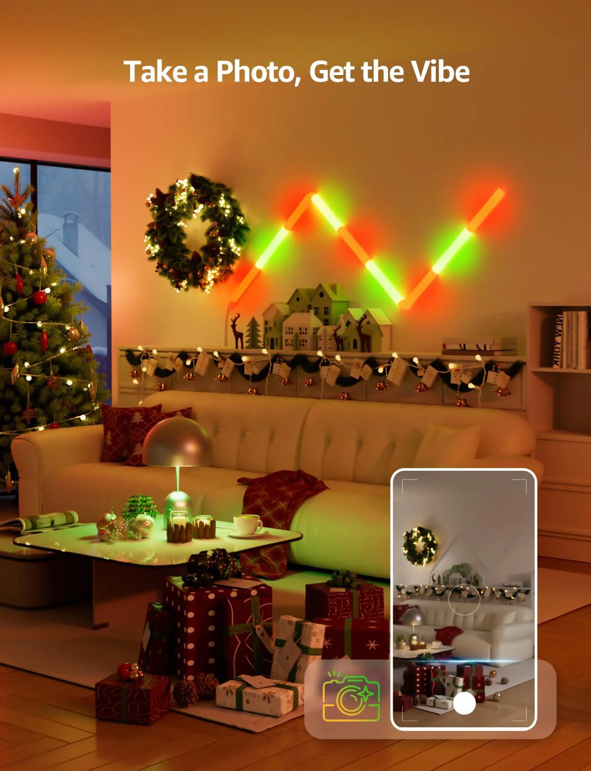 Lepro WL1 AI Smart Wall Light, Music Sync LED Light Bar, Voice Control, Segmented DIY, AI Lighting Design Assistant, for Home Decor, Gaming Setup, Work with Alexa,Google Assistant,8 Pcs with 4 Corners - Image 3