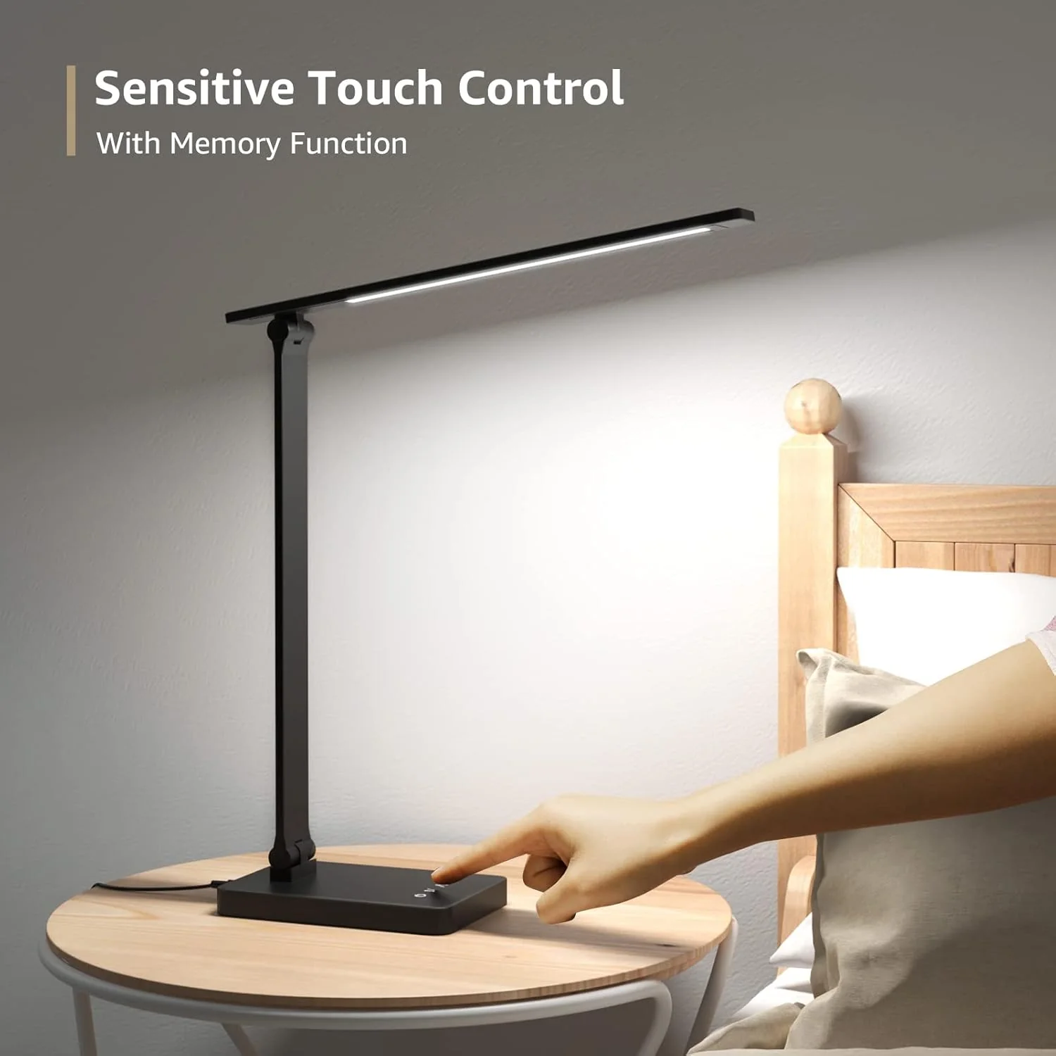 Lepro Desk Lamp, LED Desk Lamp with Power Adapter, 9.2W 750lm, Dimmable Desk Lamps Office, 5 Brightness Levels x 5 Colour Modes, Touch Control Daylight Lamp for Office, Study, Bedroom, Nails, Reading - Image 3