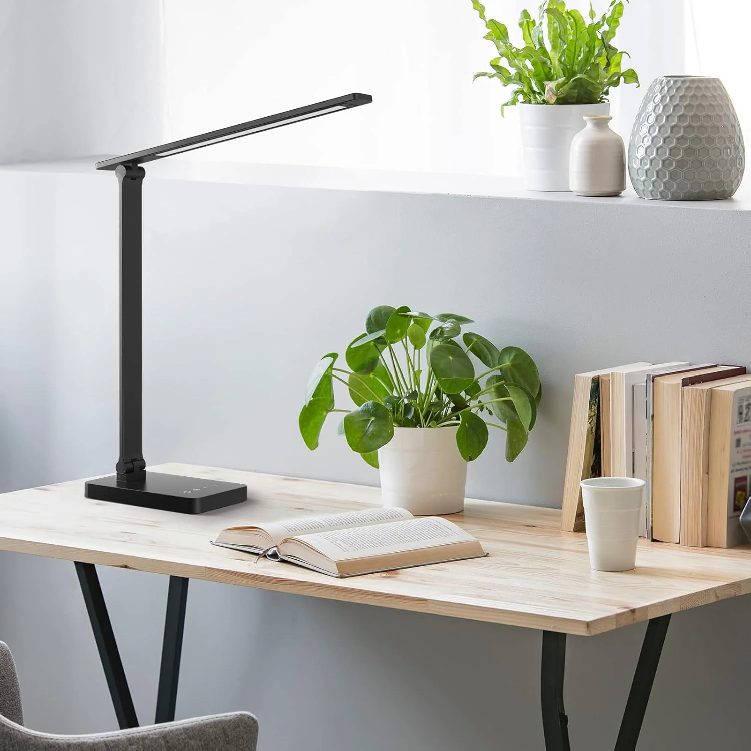 Lepro Desk Lamp, LED Desk Lamp with Power Adapter, 9.2W 750lm, Dimmable Desk Lamps Office, 5 Brightness Levels x 5 Colour Modes, Touch Control Daylight Lamp for Office, Study, Bedroom, Nails, Reading - Image 5