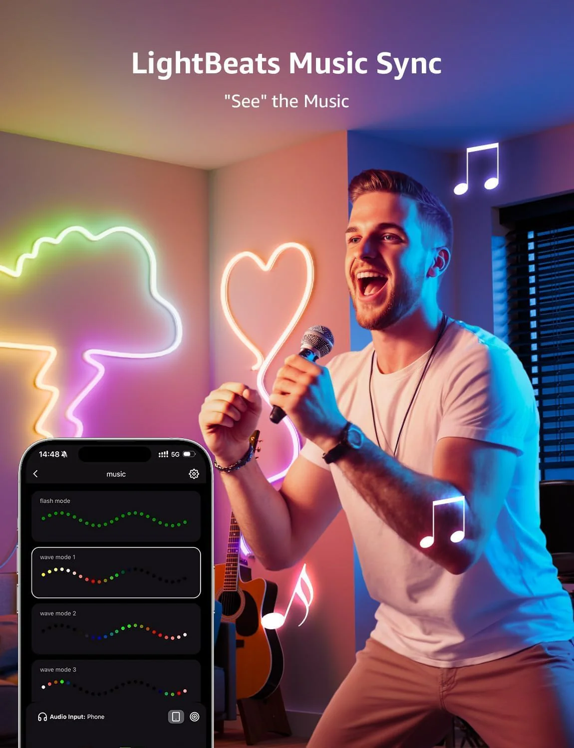 Lepro N1 AI Smart Rainbow Neon Light Strip 10M, 96 LEDs/M, Works with Alexa and Google Home, Music Sync, AI Lighting Design Assistant, IP65 LED Rope Light, MagicColor LED Lights, App & Voice Control - Image 5