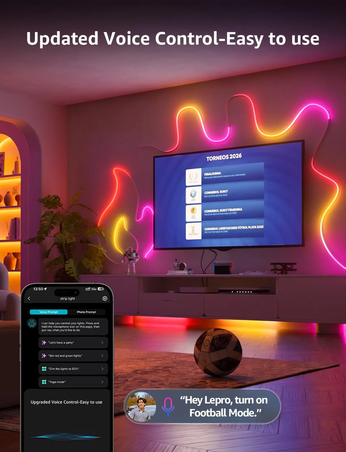 Lepro N1 AI Smart Rainbow Neon Light Strip 10M, 96 LEDs/M, Works with Alexa and Google Home, Music Sync, AI Lighting Design Assistant, IP65 LED Rope Light, MagicColor LED Lights, App & Voice Control - Image 6