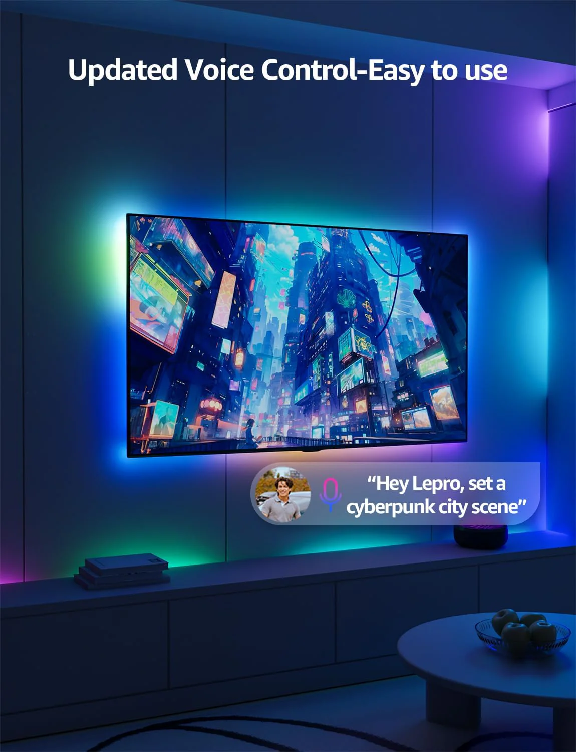 Lepro S1 AI Smart Rainbow LED Strip Light 15M one roll, App & Voice Control, Works with Alexa & Google Home, 30 LEDs/M, Music Sync, AI Lighting Design Assistant, MagicColor LED Lights for Bedroom - Image 8