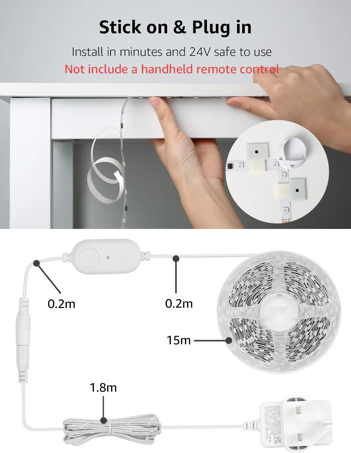 Lepro S1 AI Smart Rainbow LED Strip Light 15M one roll, App & Voice Control, Works with Alexa & Google Home, 30 LEDs/M, Music Sync, AI Lighting Design Assistant, MagicColor LED Lights for Bedroom - Image 9