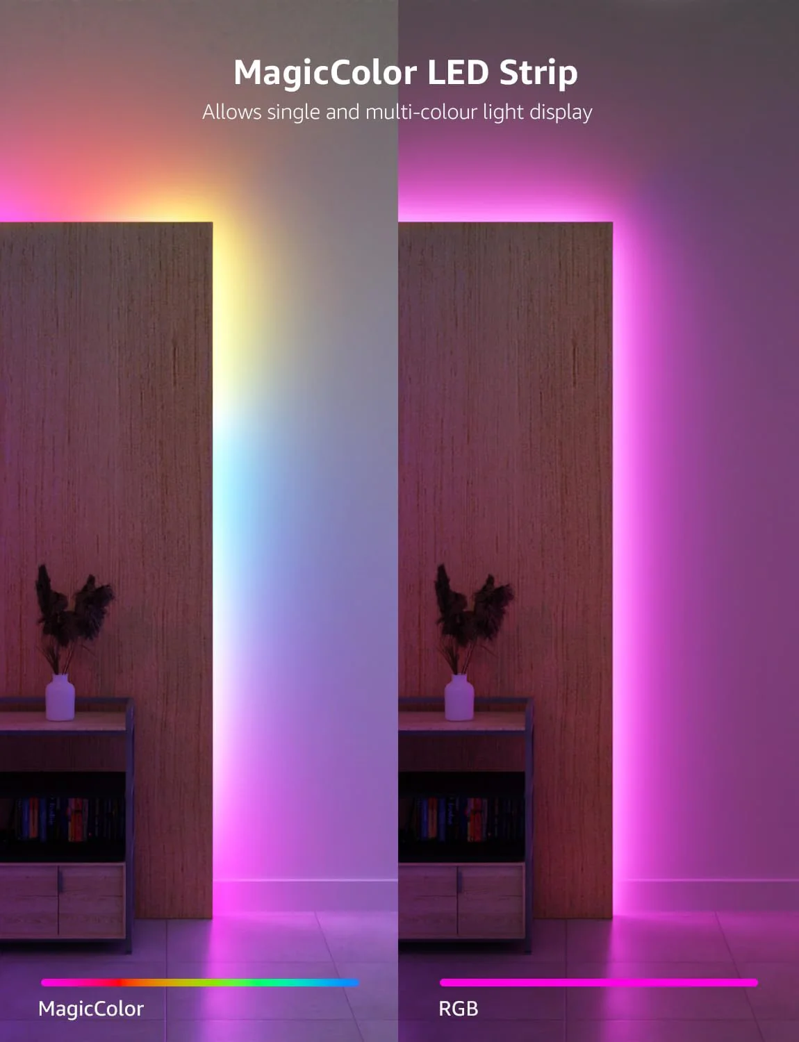 Lepro S1 AI Smart Rainbow LED Strip Light 20M one roll, App & Voice Control, Works with Alexa & Google Home, 30 LEDs/M, Music Sync, AI Lighting Design Assistant, MagicColor LED Lights for Bedroom - Image 5