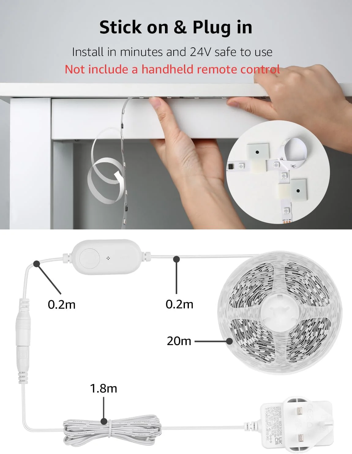 Lepro S1 AI Smart Rainbow LED Strip Light 20M one roll, App & Voice Control, Works with Alexa & Google Home, 30 LEDs/M, Music Sync, AI Lighting Design Assistant, MagicColor LED Lights for Bedroom - Image 9