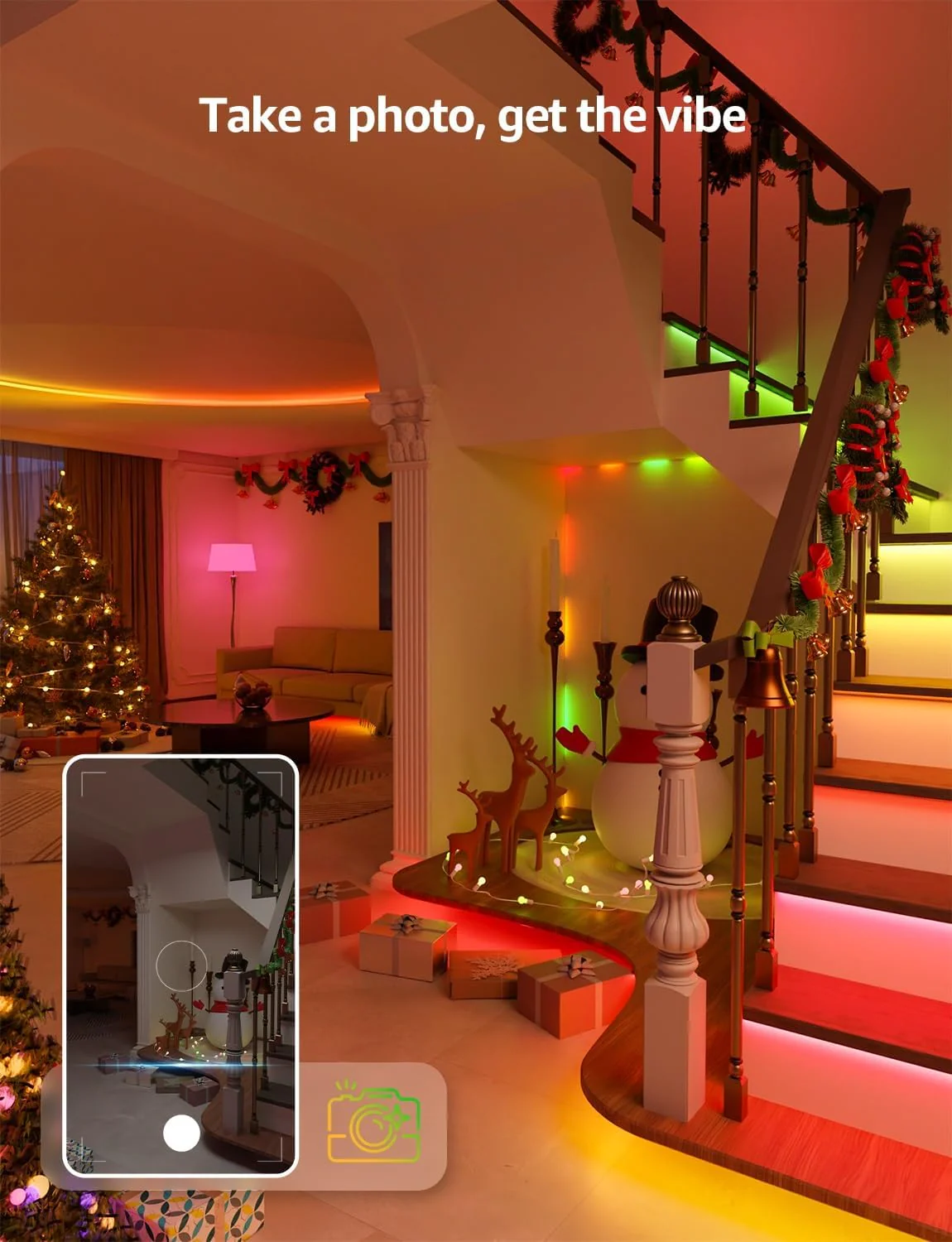 Lepro S1 AI Smart Rainbow LED Strip Light 5M, 30 LEDs/M, Music Sync, Works with Alexa & Google Home, WiFi Bluetooth App Voice Control, AI Lighting Design Assistant, MagicColor LED Lights for Bedroom - Image 7