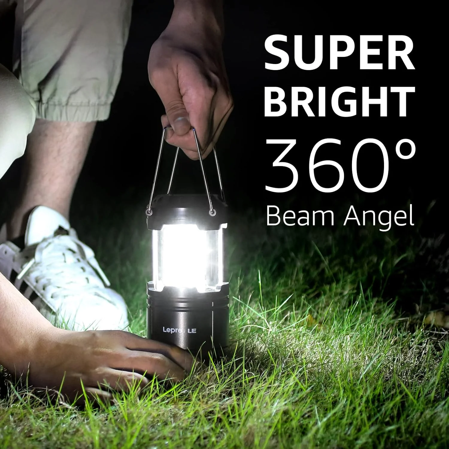 Lepro Camping Lights, Collapsible Camping Lantern Battery Powered, Portable Camping Light for Tents, AA Battery Operated, Battery Lanterns for Power Cuts, Emergency Lighting, Fishing, Pack of 4 - Image 3
