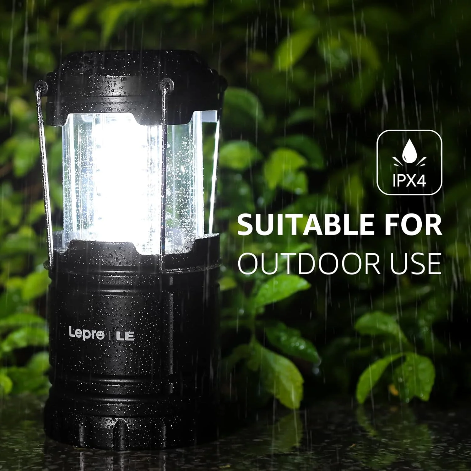 Lepro Camping Lights, Collapsible Camping Lantern Battery Powered, Portable Camping Light for Tents, AA Battery Operated, Battery Lanterns for Power Cuts, Emergency Lighting, Fishing, Pack of 4 - Image 4